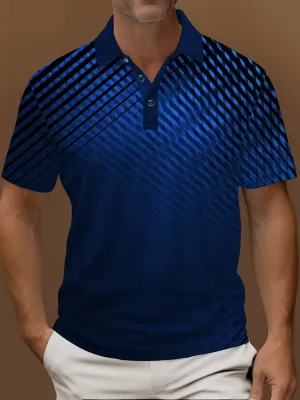 Alohadaddy Vintage Gradient Texture Polo Shirt Stretch Comfortable Camping Pullover Polo Shirt Big Tall