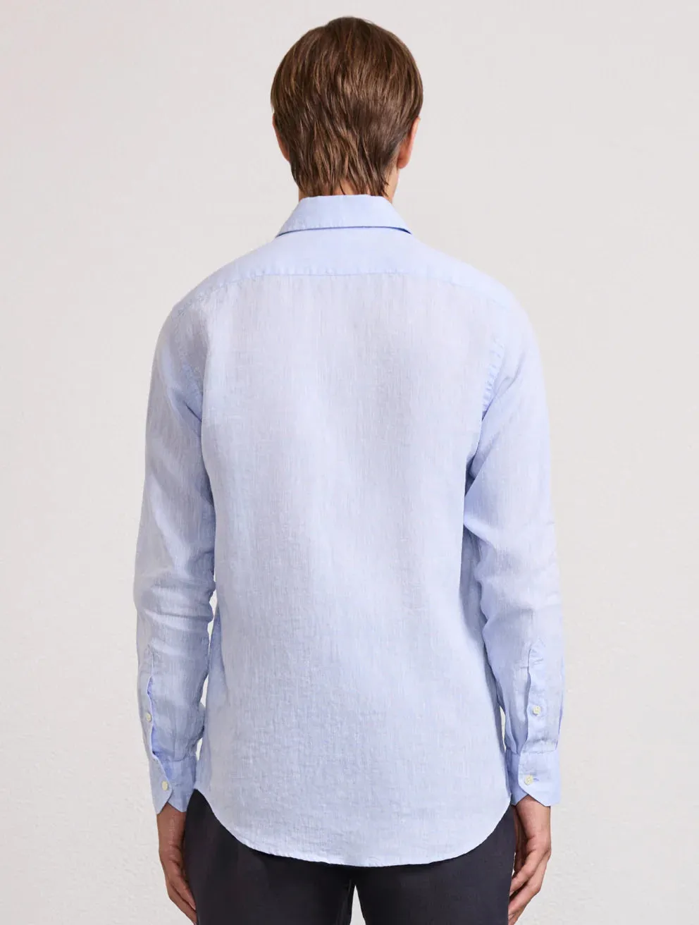 Antonio Linen Shirt L/S  - Baby-Blue