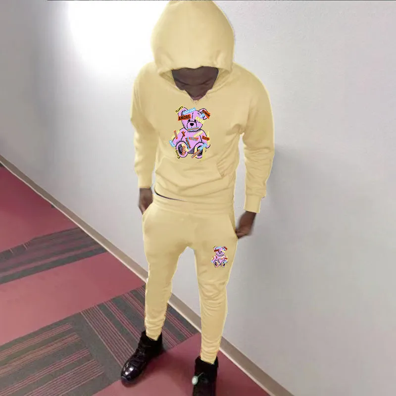Aule Cartoon Bear Hoodie Set