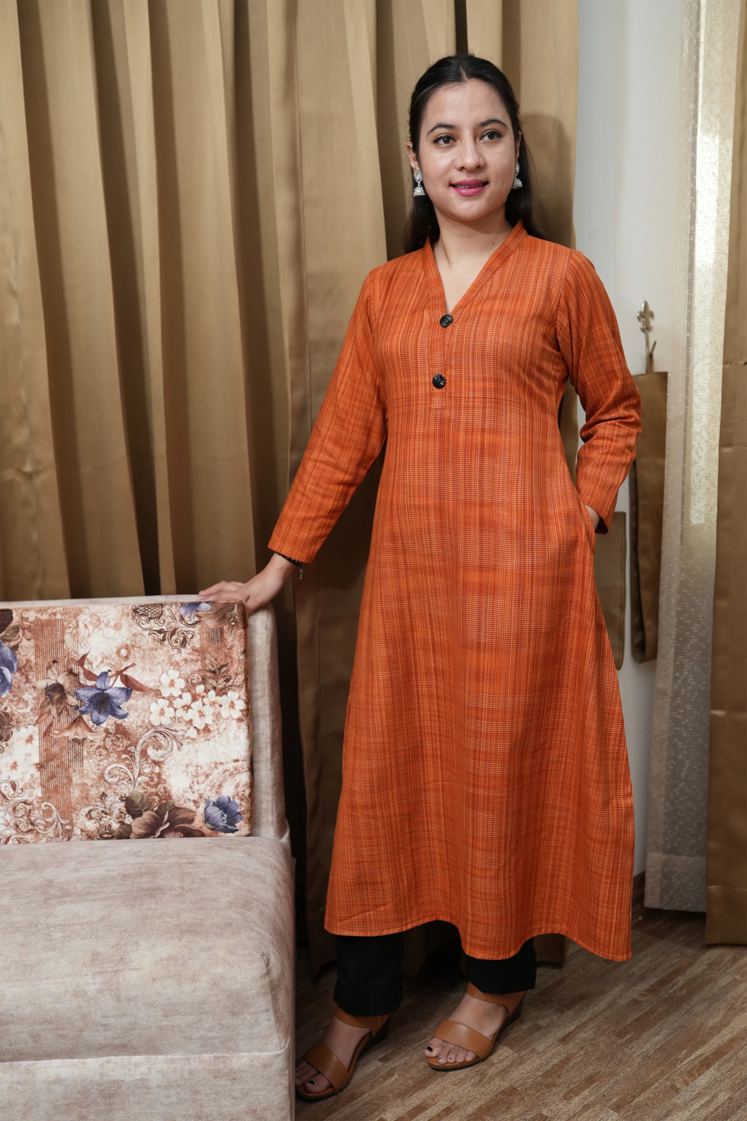 Autumn Rust Woollen Kurta Set