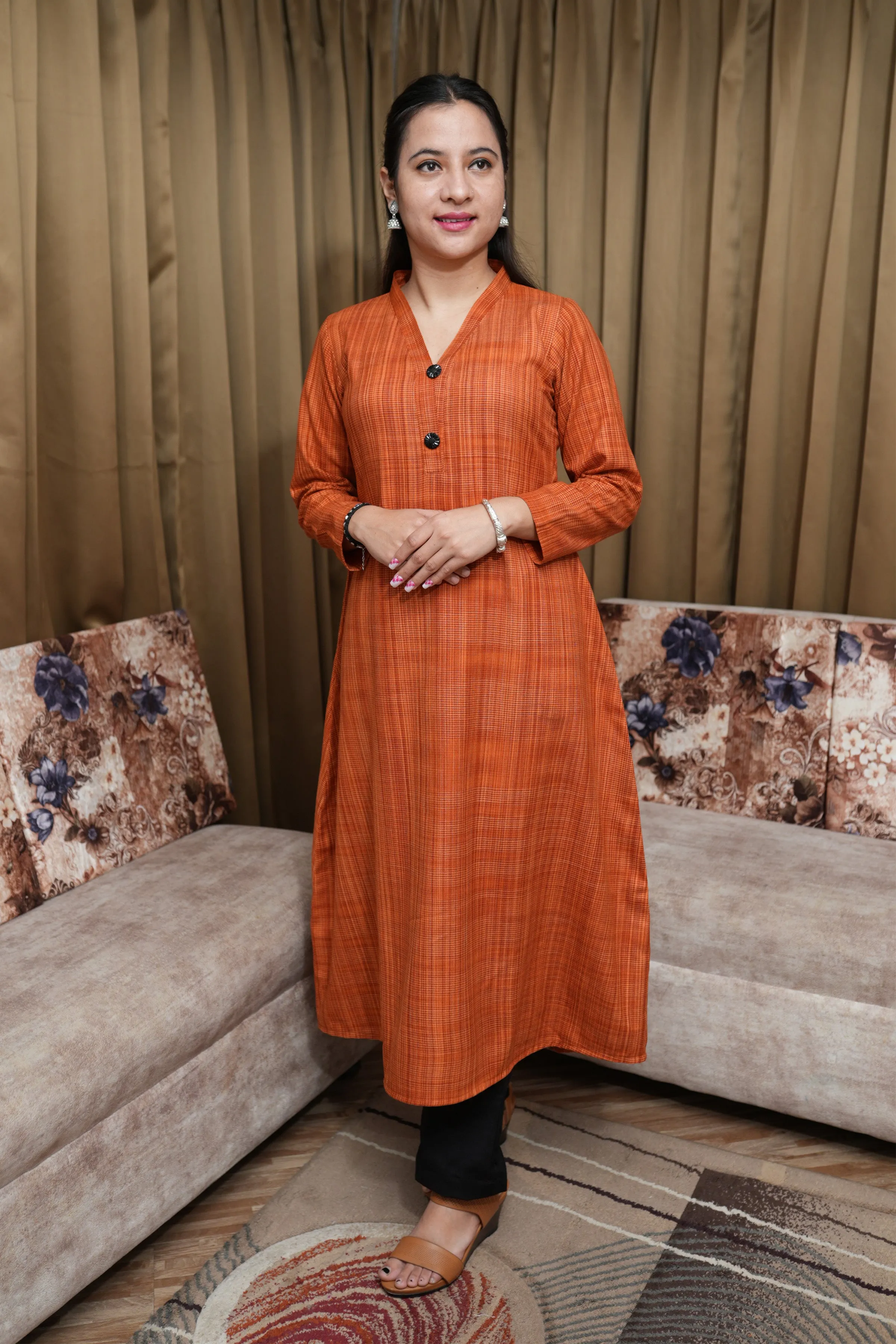 Autumn Rust Woollen Kurta Set