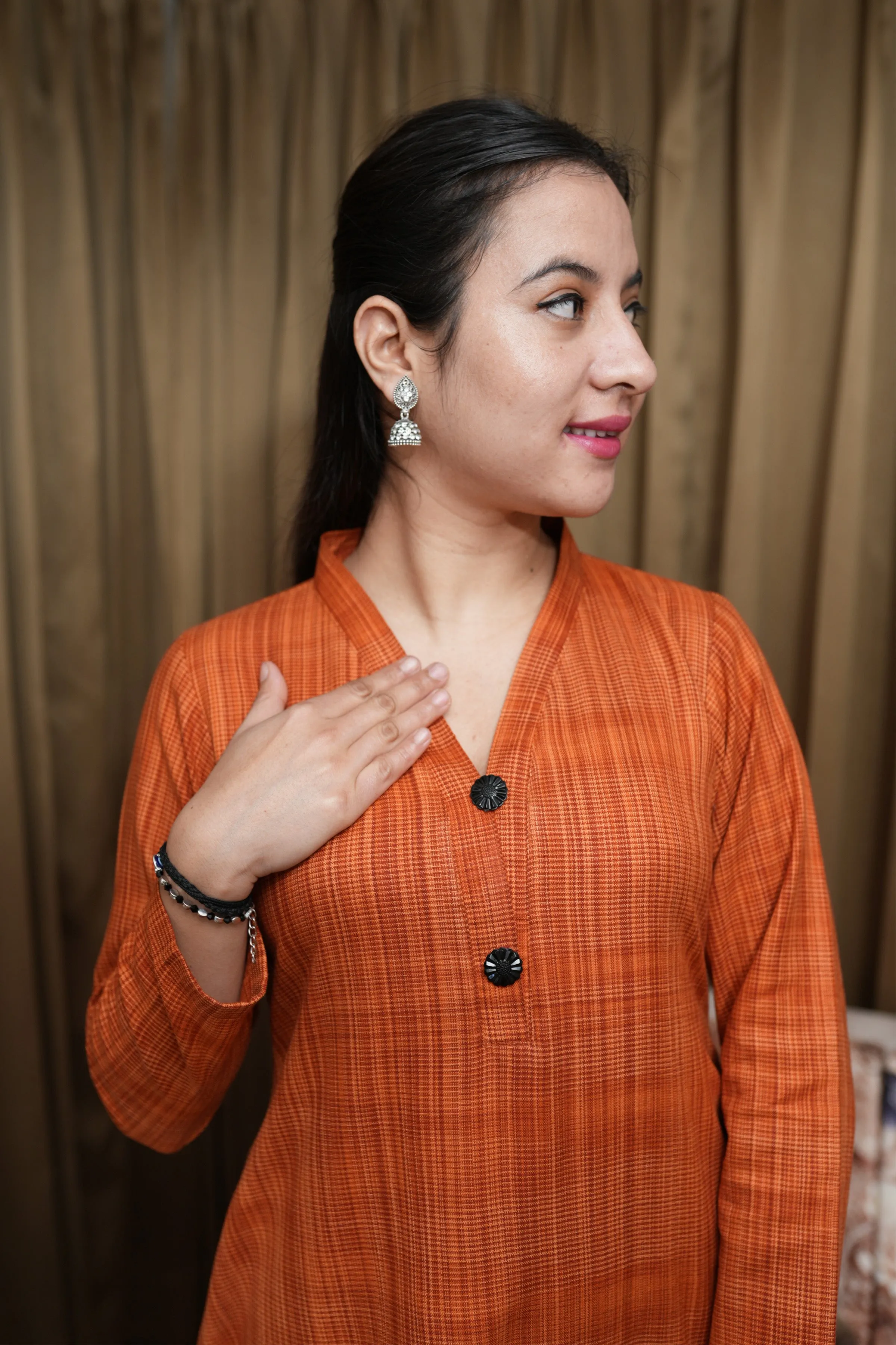 Autumn Rust Woollen Kurta Set
