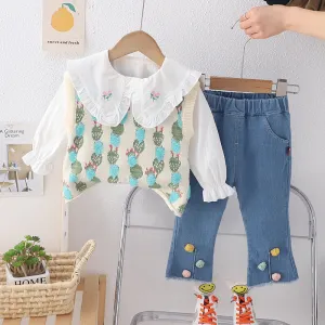 Baby Girl Clothing Set Classic Chic Ensemble
