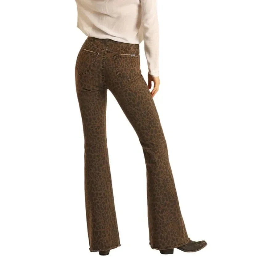 Bargain Bell High Rise Flare Leopard Print Pants
