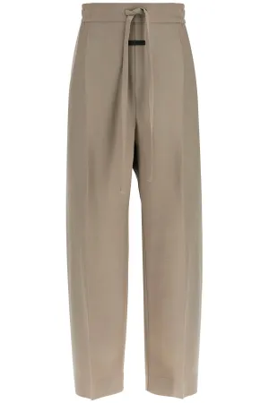 beige wide leg pants in virgin wool and viscose FGE240 407WVS DUSTY BEIGE