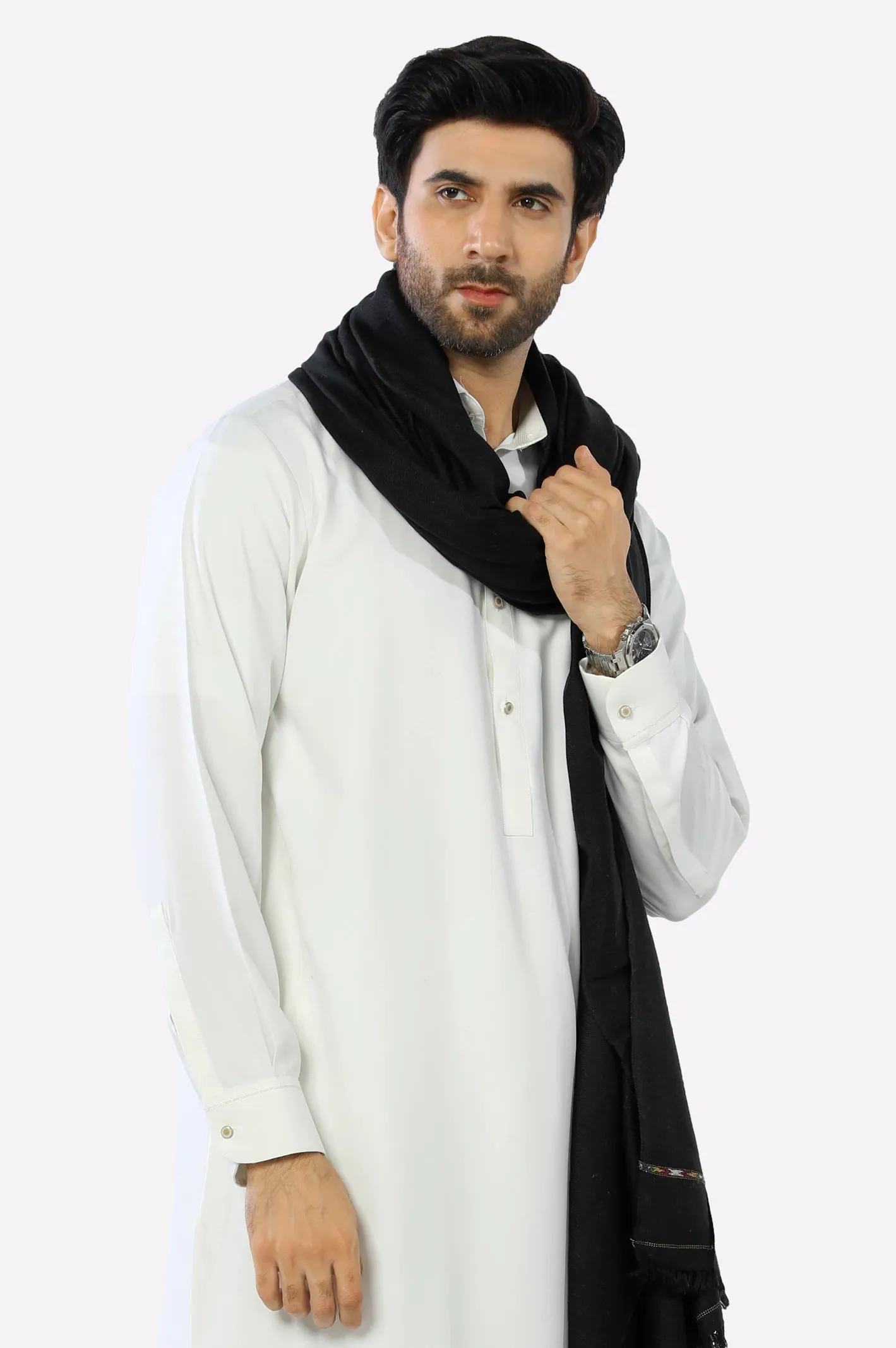 Black Woolen Men Shawl