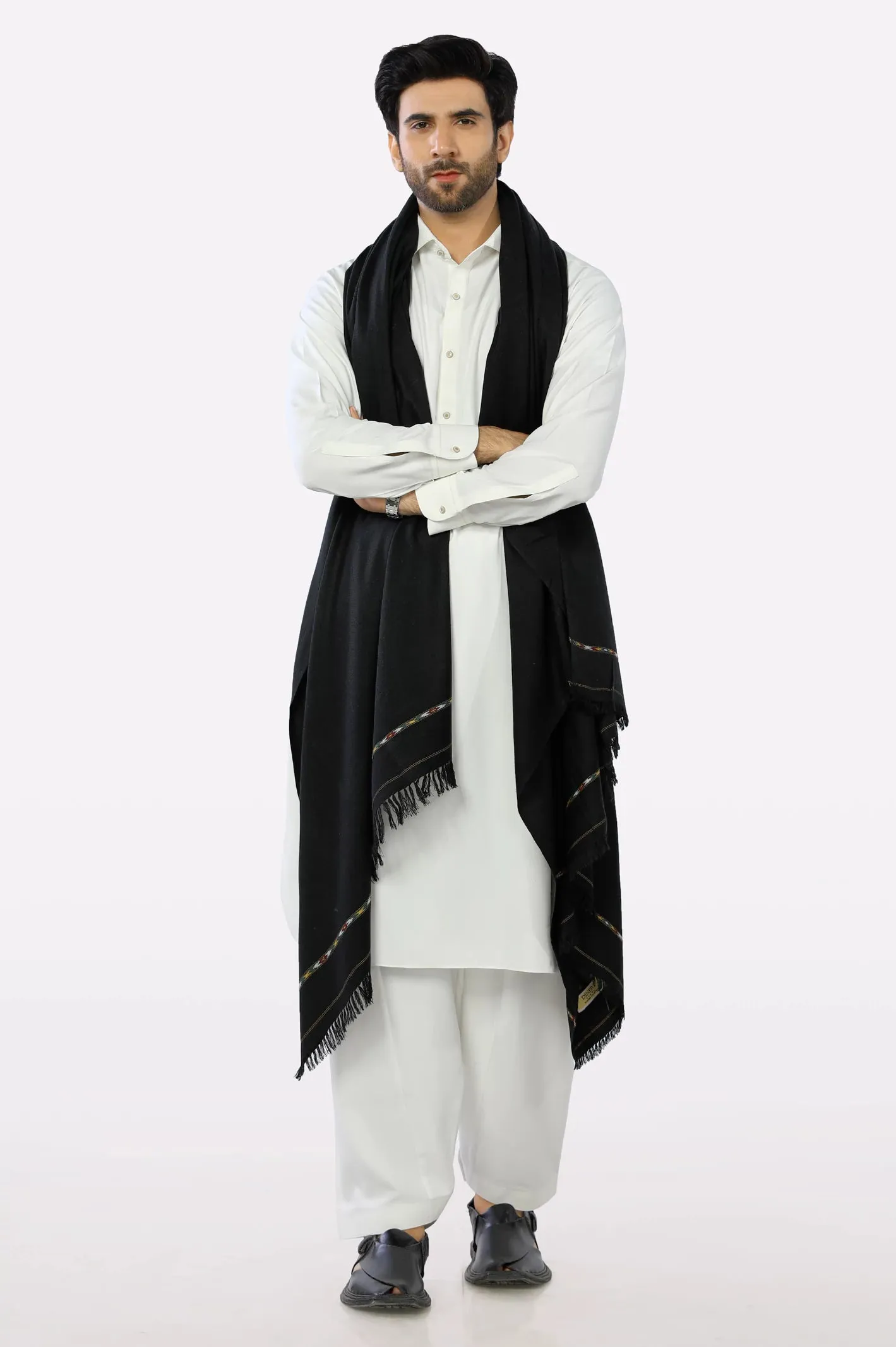 Black Woolen Men Shawl