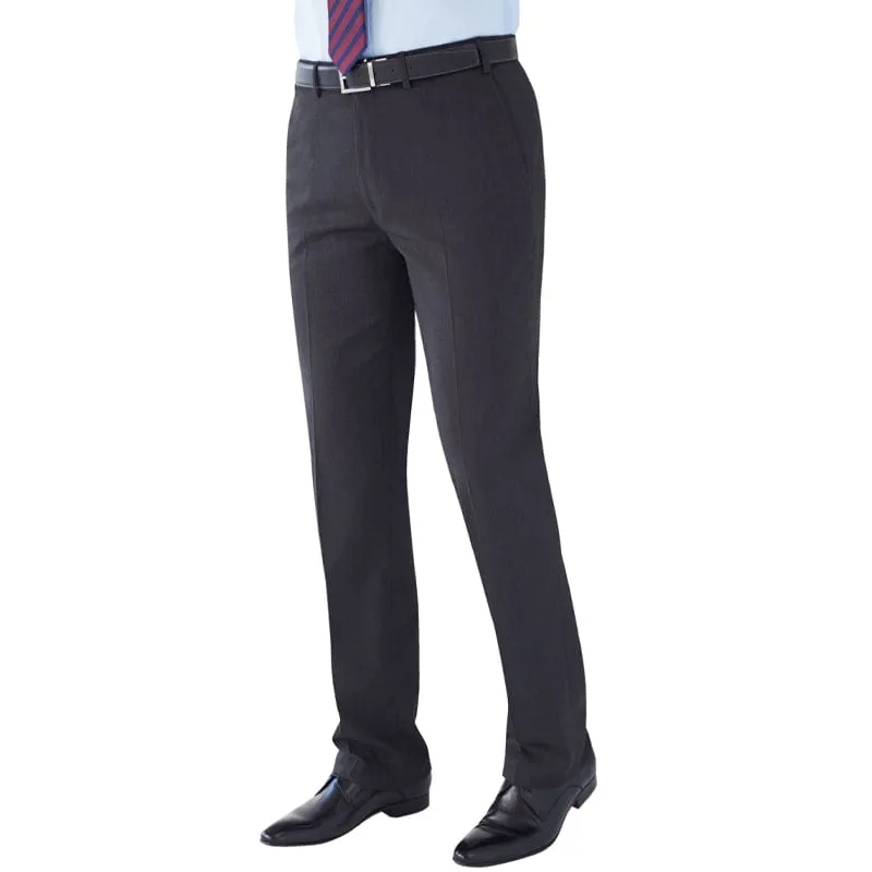 Brook Taverner Phoenix Tailored Fit Trouser - Charcoal Pindot
