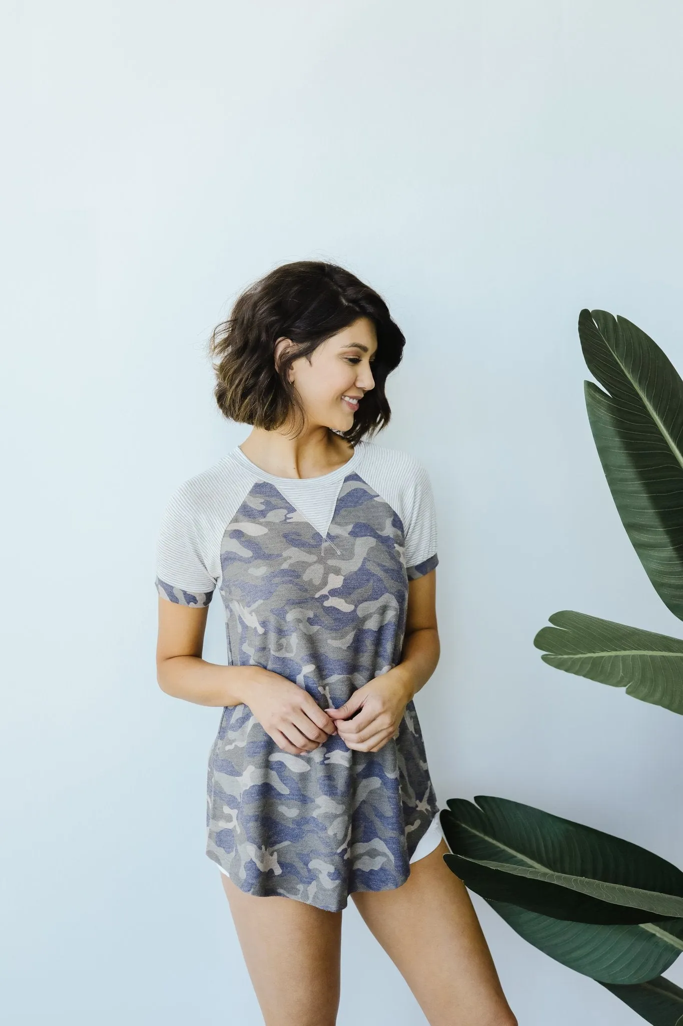 Can't Beat Camo Raglan Top