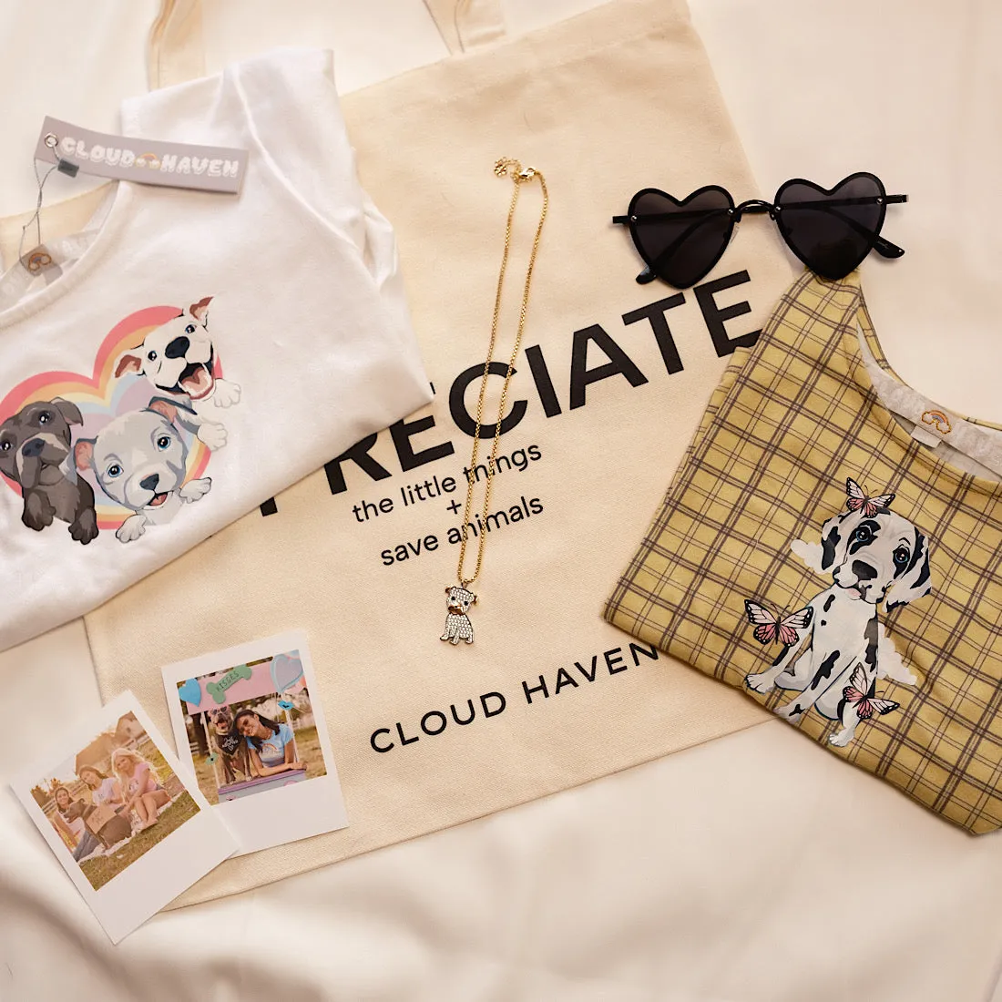 Cloud Haven Plaid Sweet Dane Tee | Yellow Plaid Graphic Baby Tee