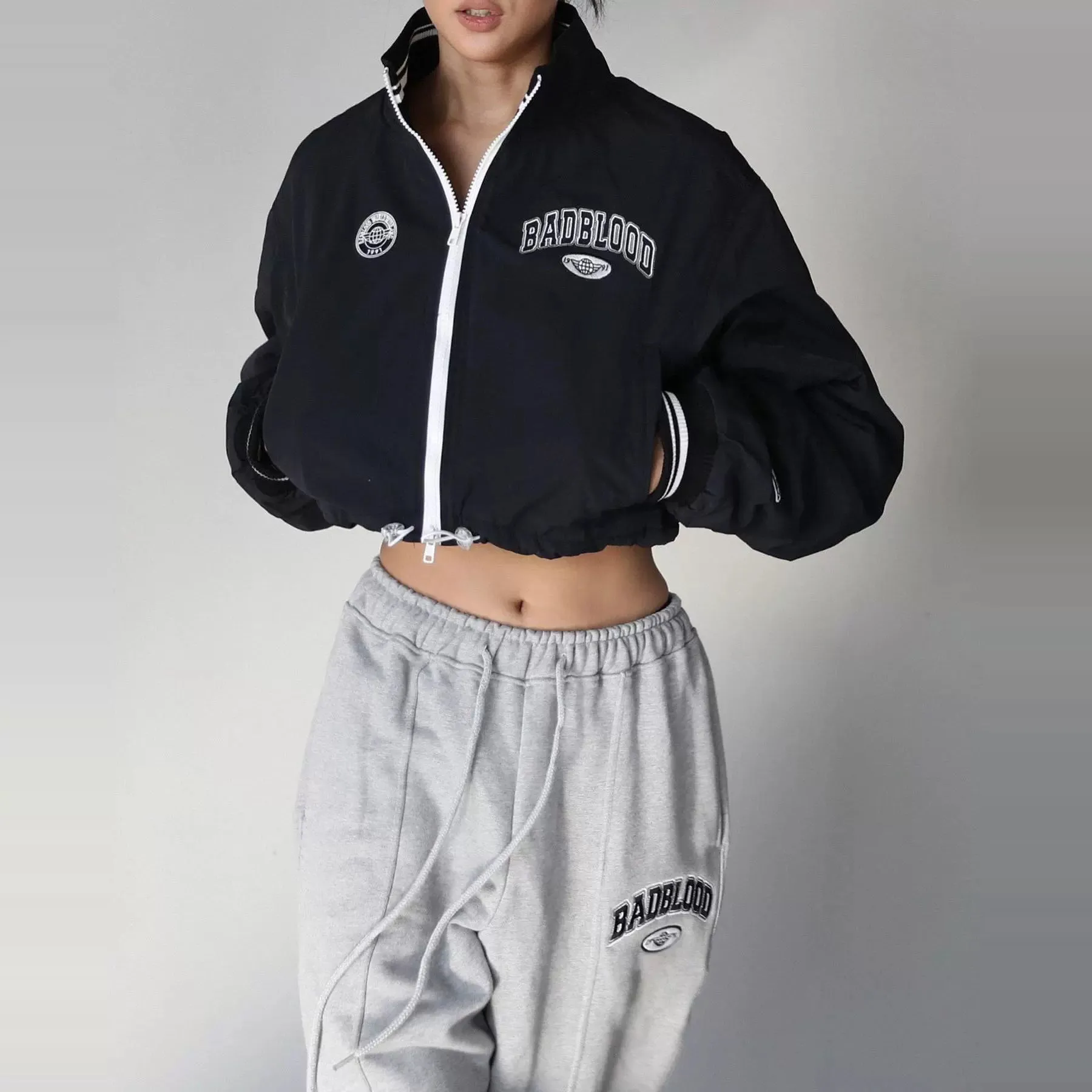 Cropped Black Zip-Up Jacket