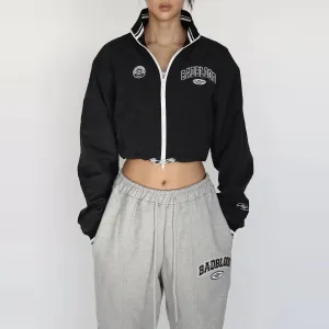 Cropped Black Zip-Up Jacket