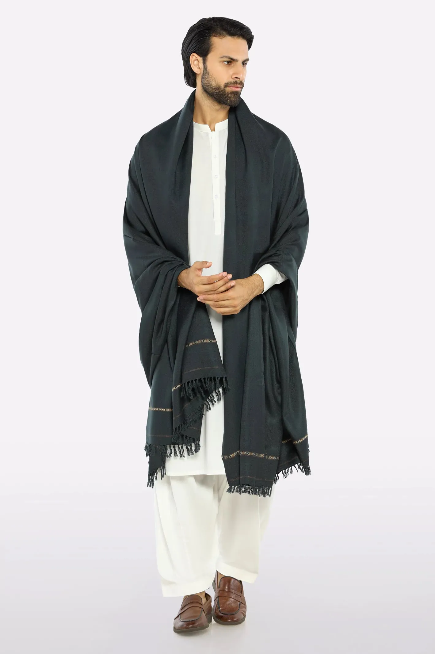 Dark Green Woolen Shawl