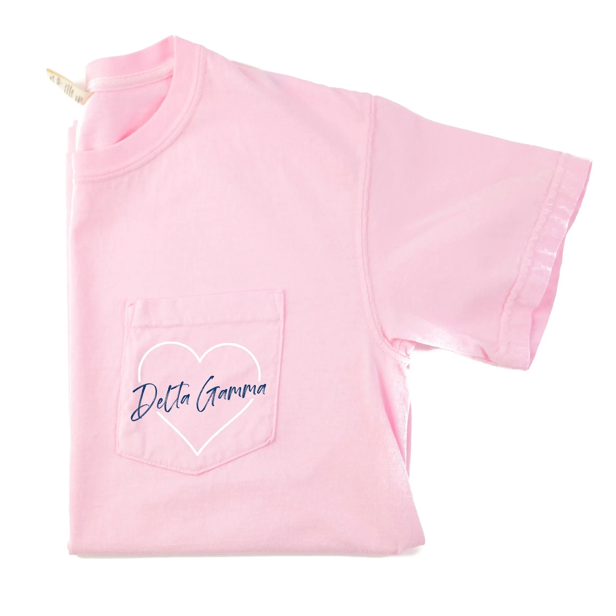 Delta Gamma Heart Pocket T-Shirt - Blossom