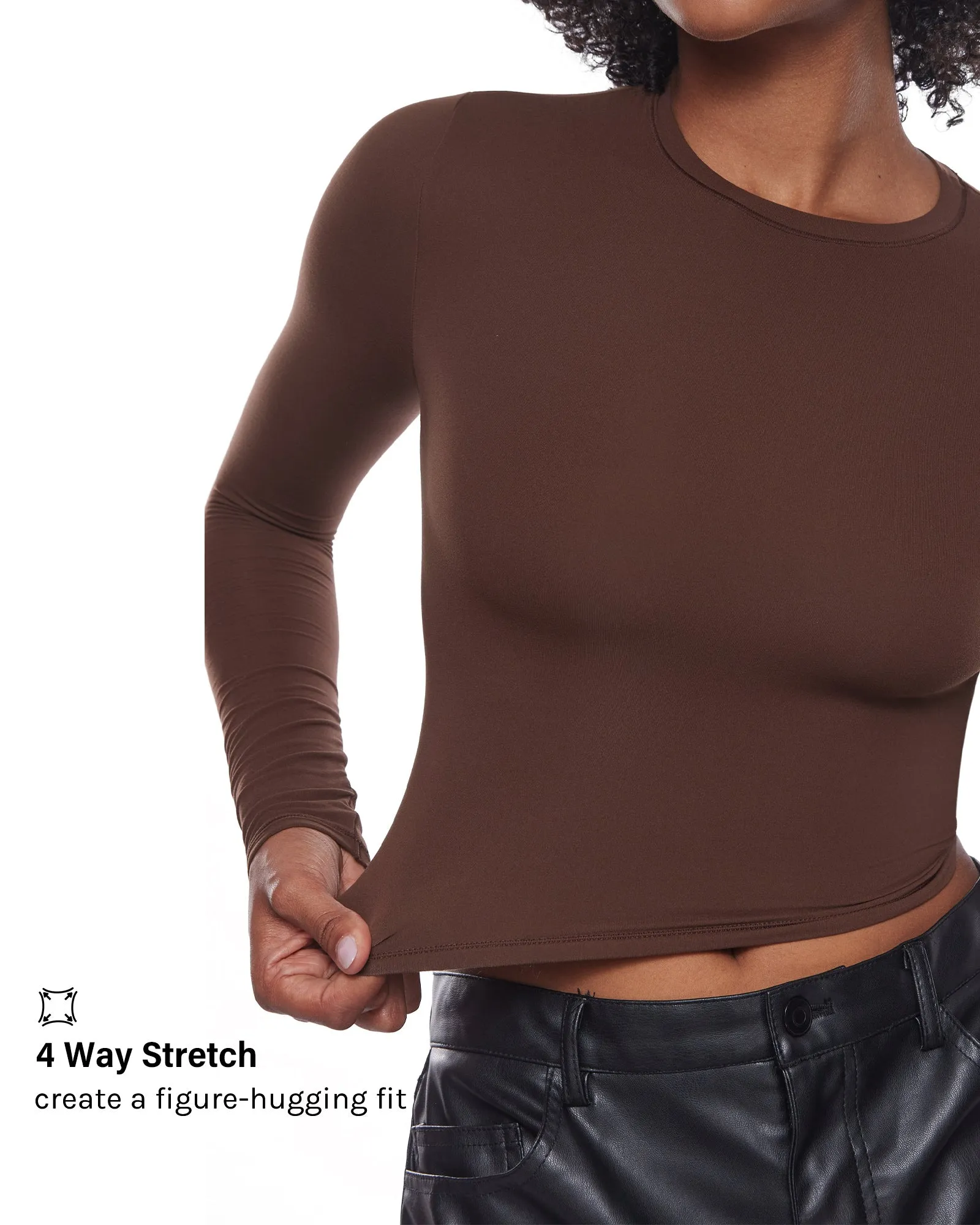 Double Lined Long Sleeve Crop Top
