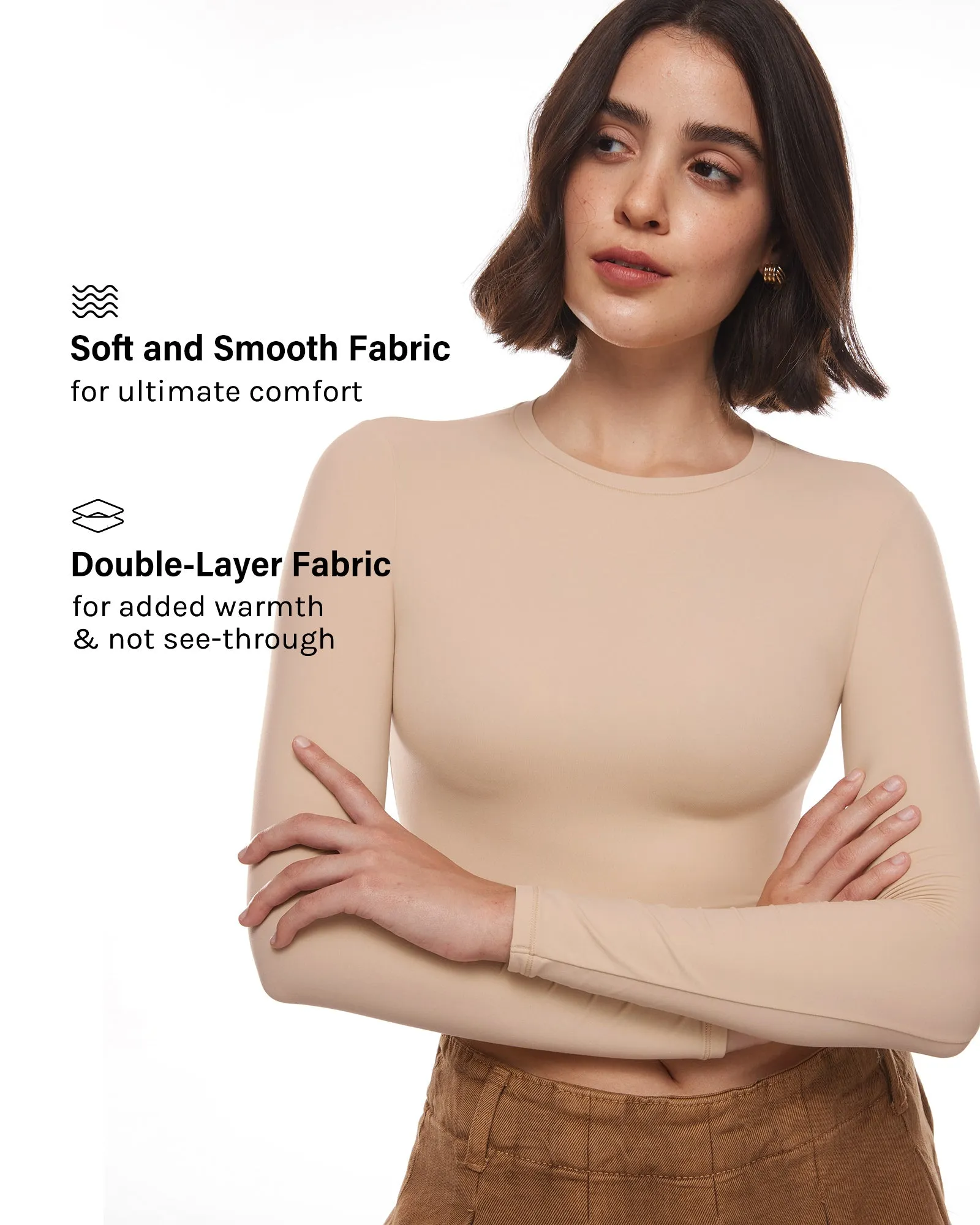 Double Lined Long Sleeve Crop Top