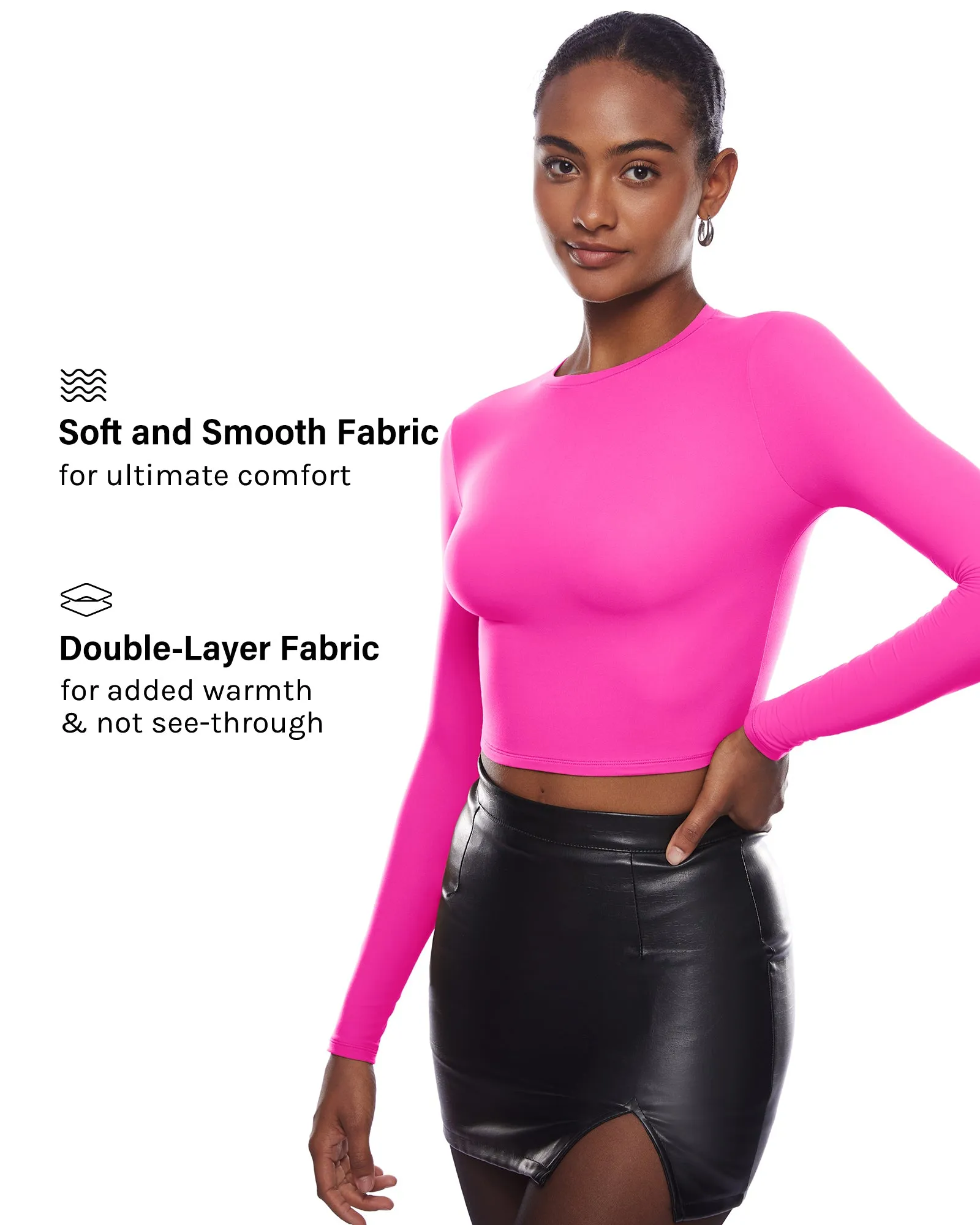 Double Lined Long Sleeve Crop Top