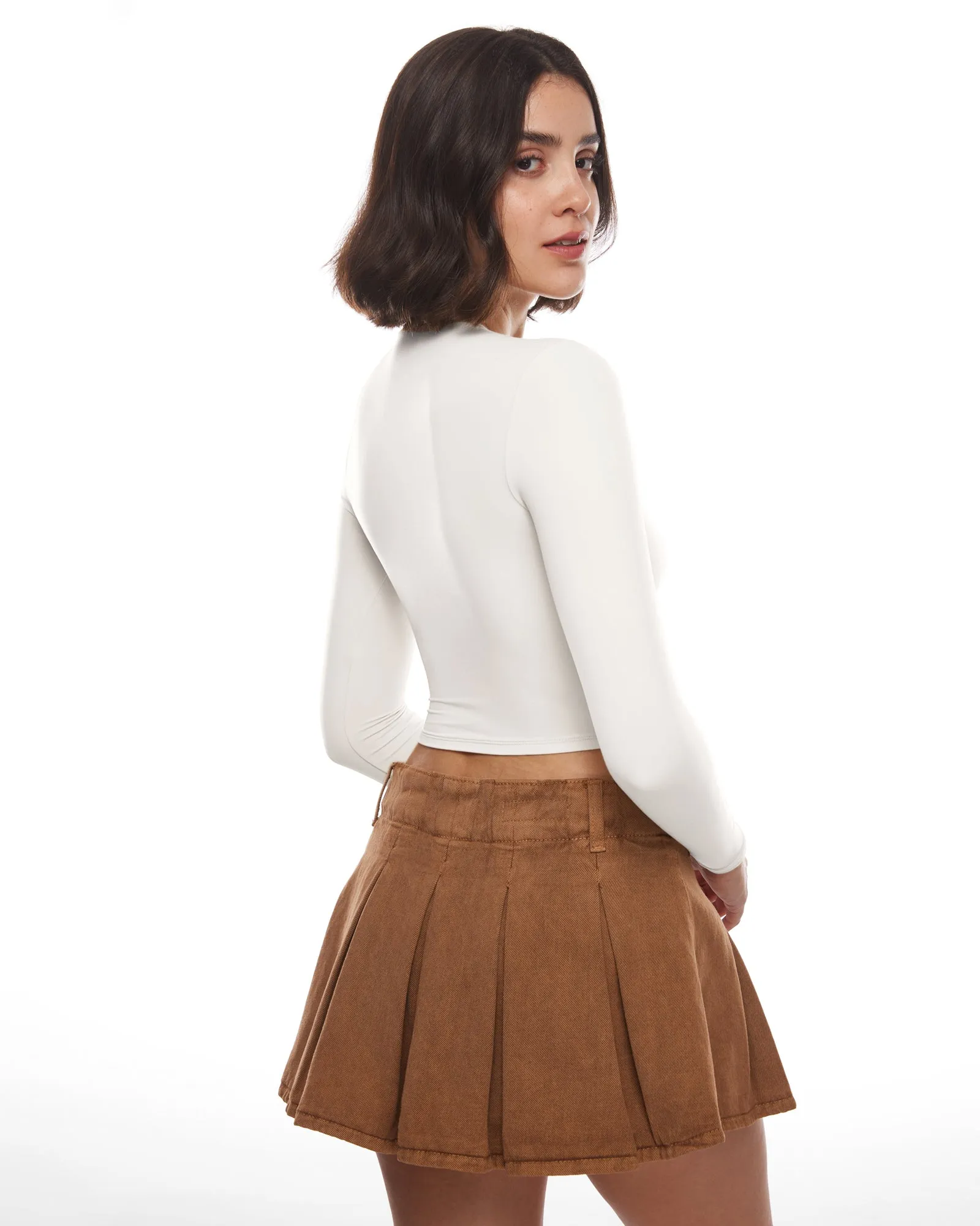 Double Lined Long Sleeve Crop Top