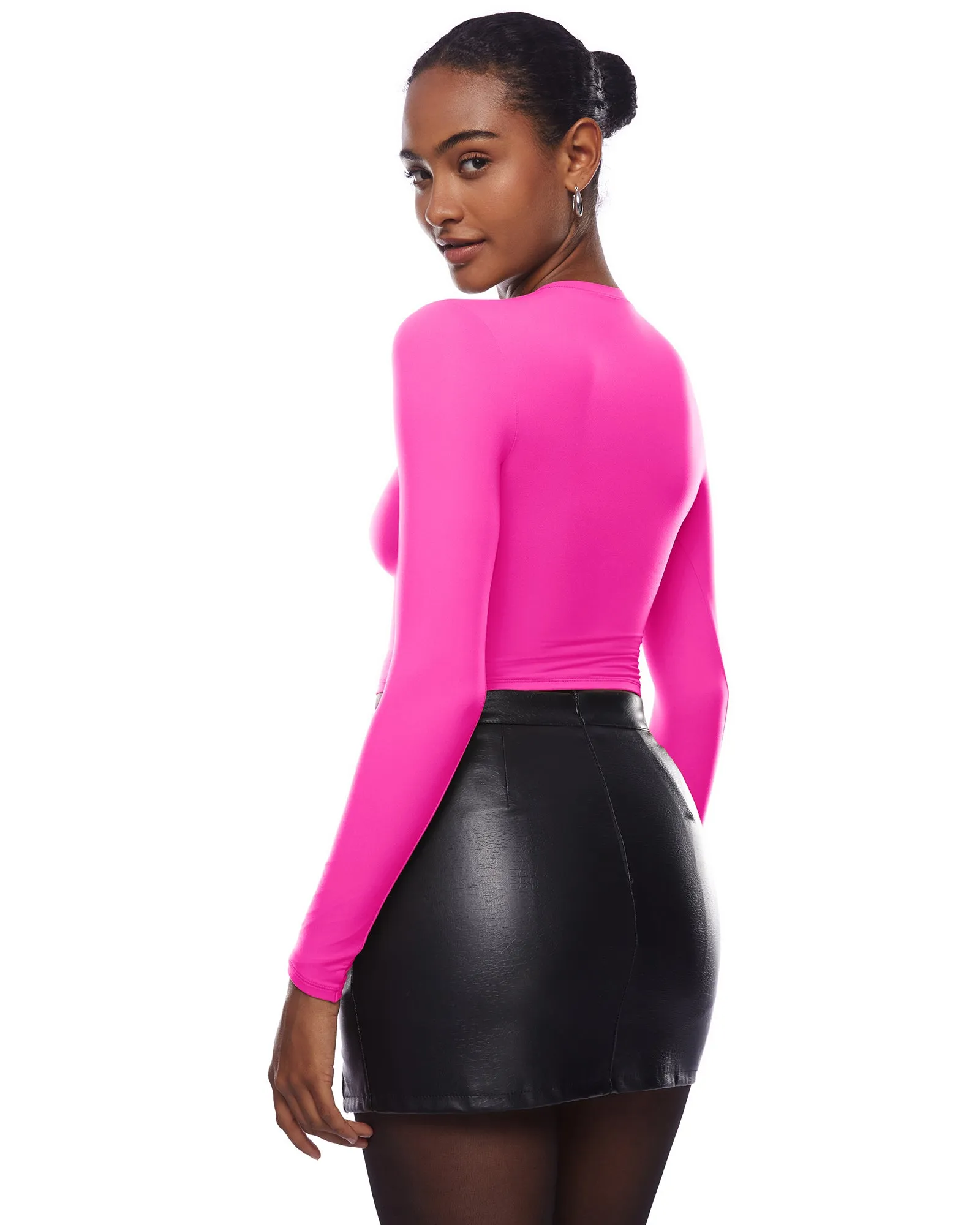 Double Lined Long Sleeve Crop Top