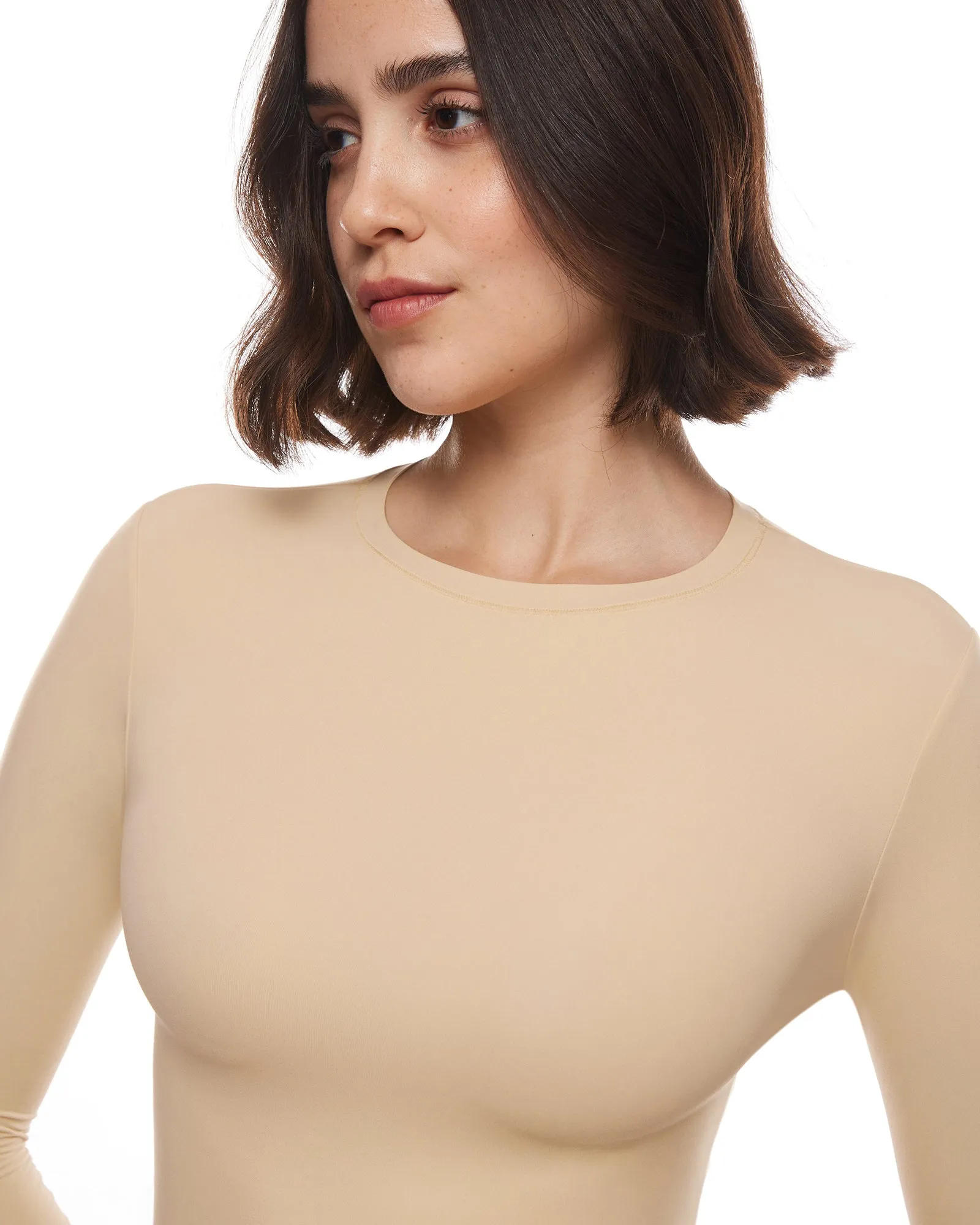 Double Lined Long Sleeve Crop Top