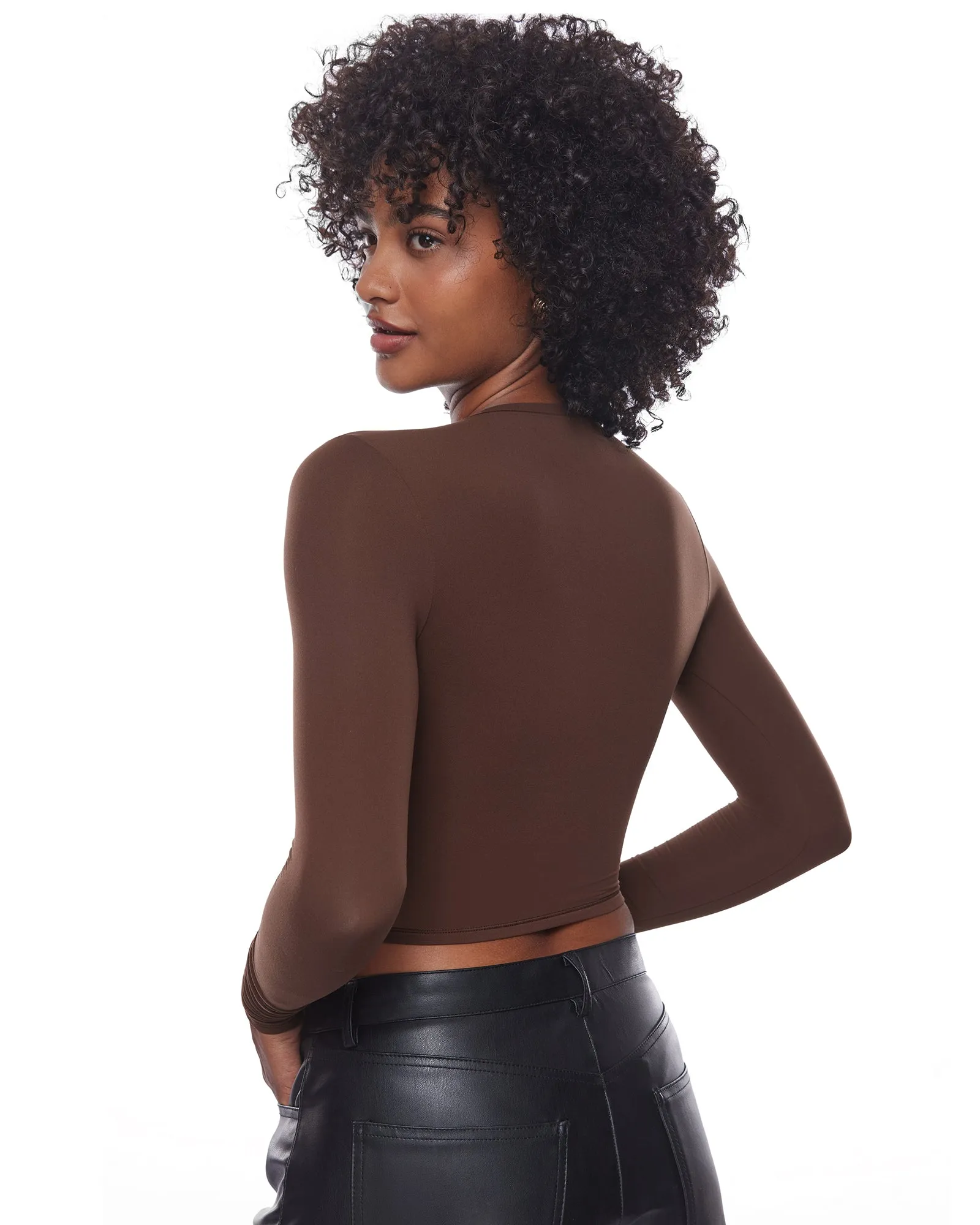 Double Lined Long Sleeve Crop Top
