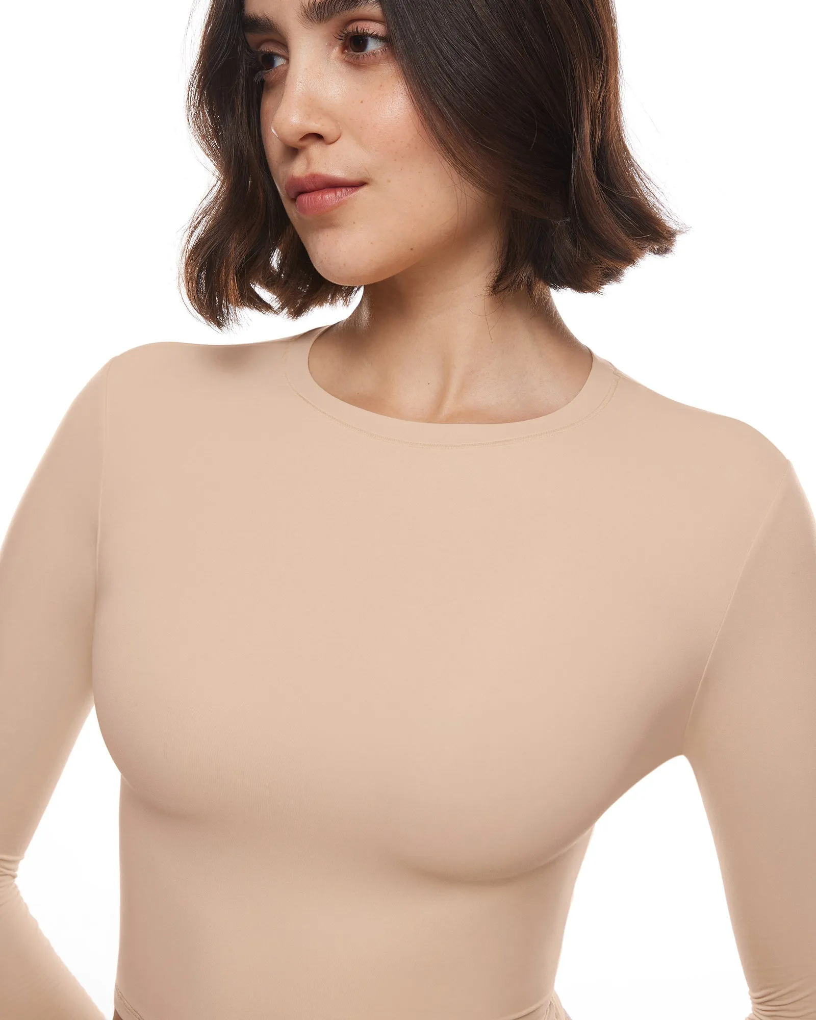 Double Lined Long Sleeve Crop Top