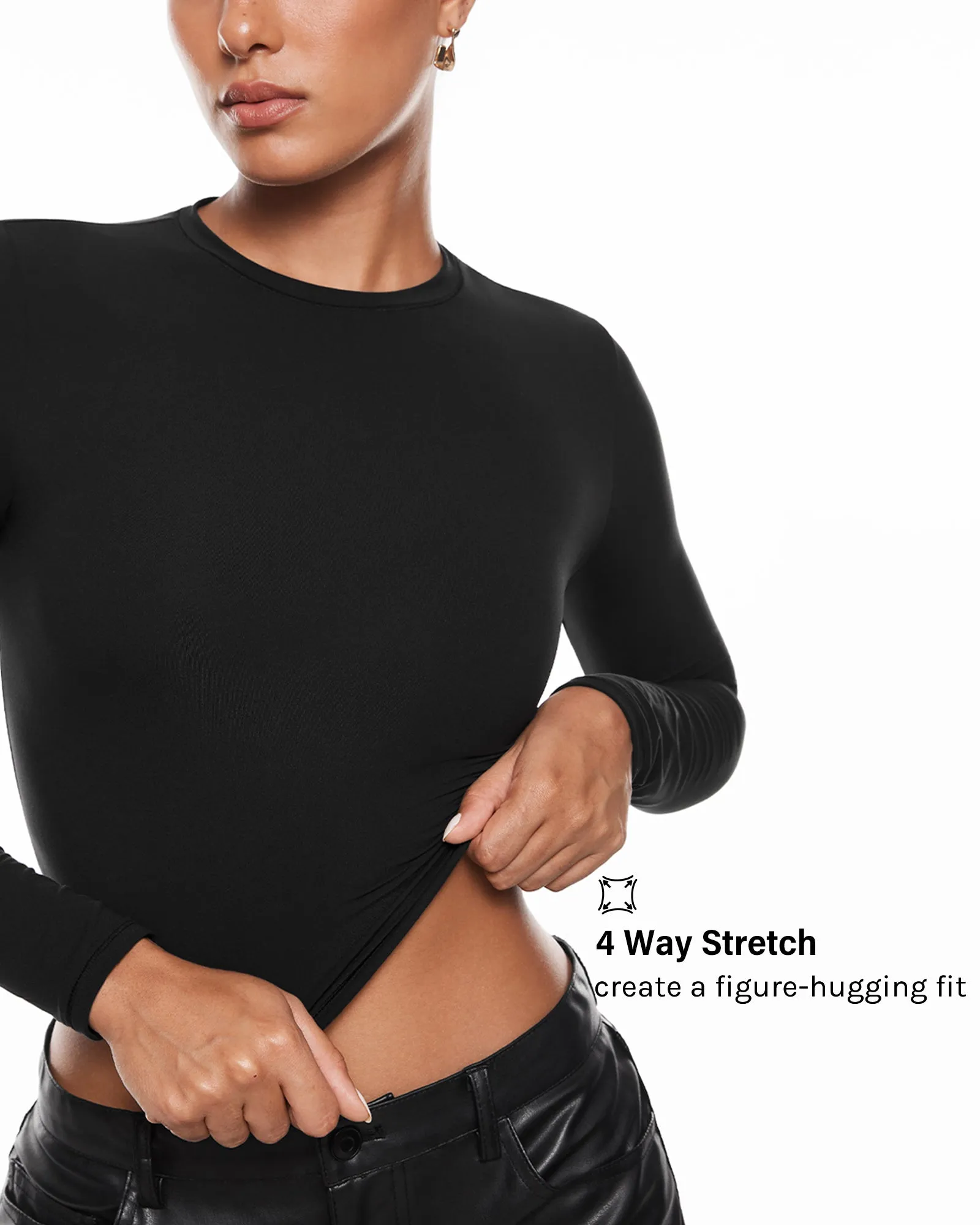 Double Lined Long Sleeve Crop Top