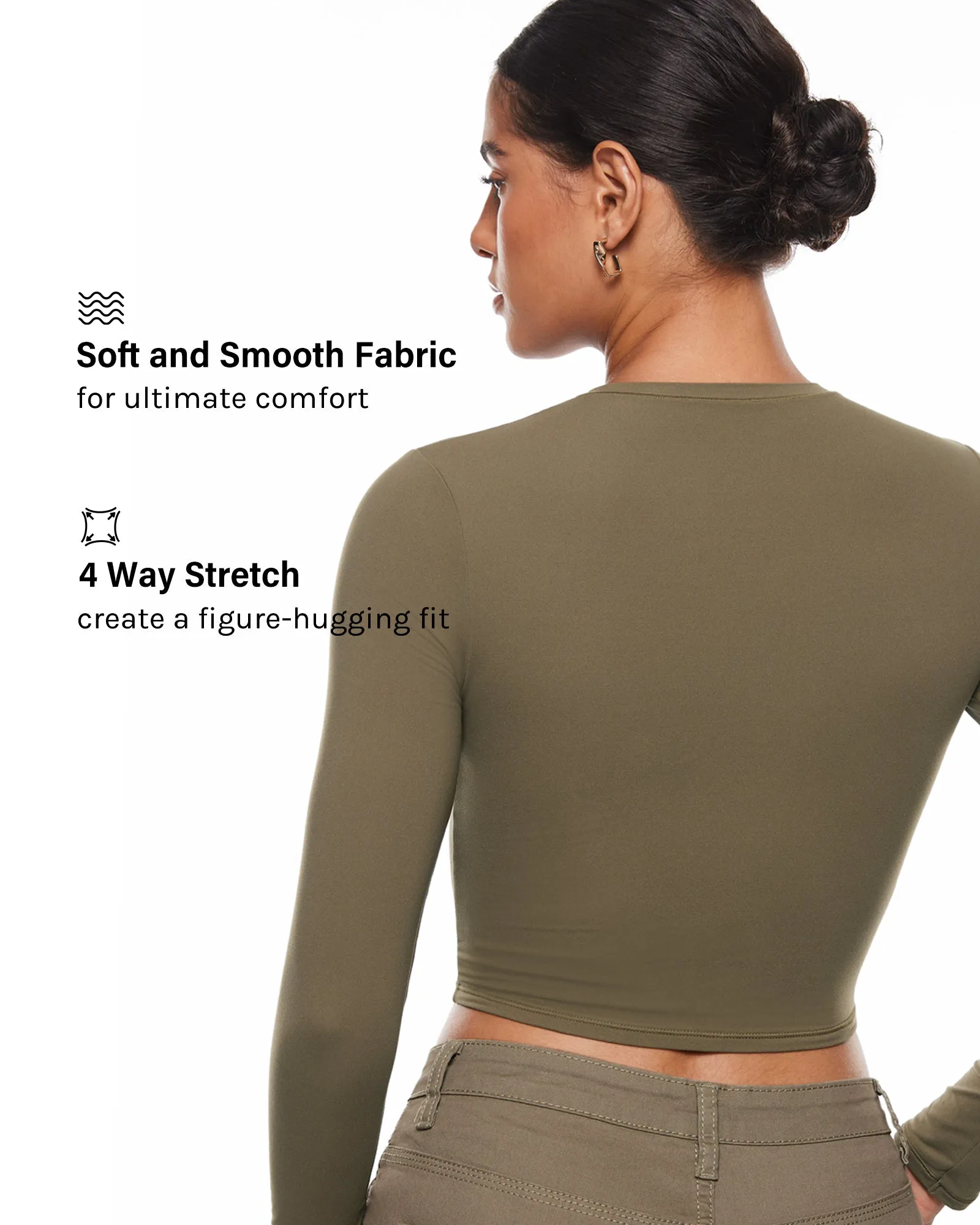Double Lined Long Sleeve Crop Top