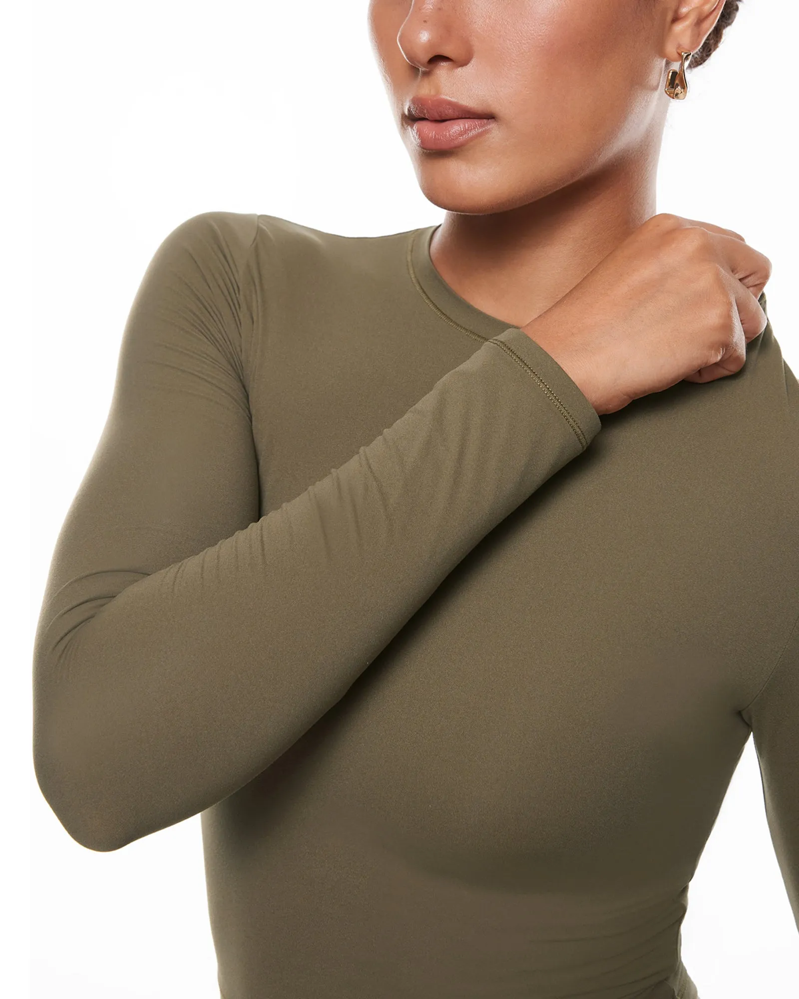 Double Lined Long Sleeve Crop Top