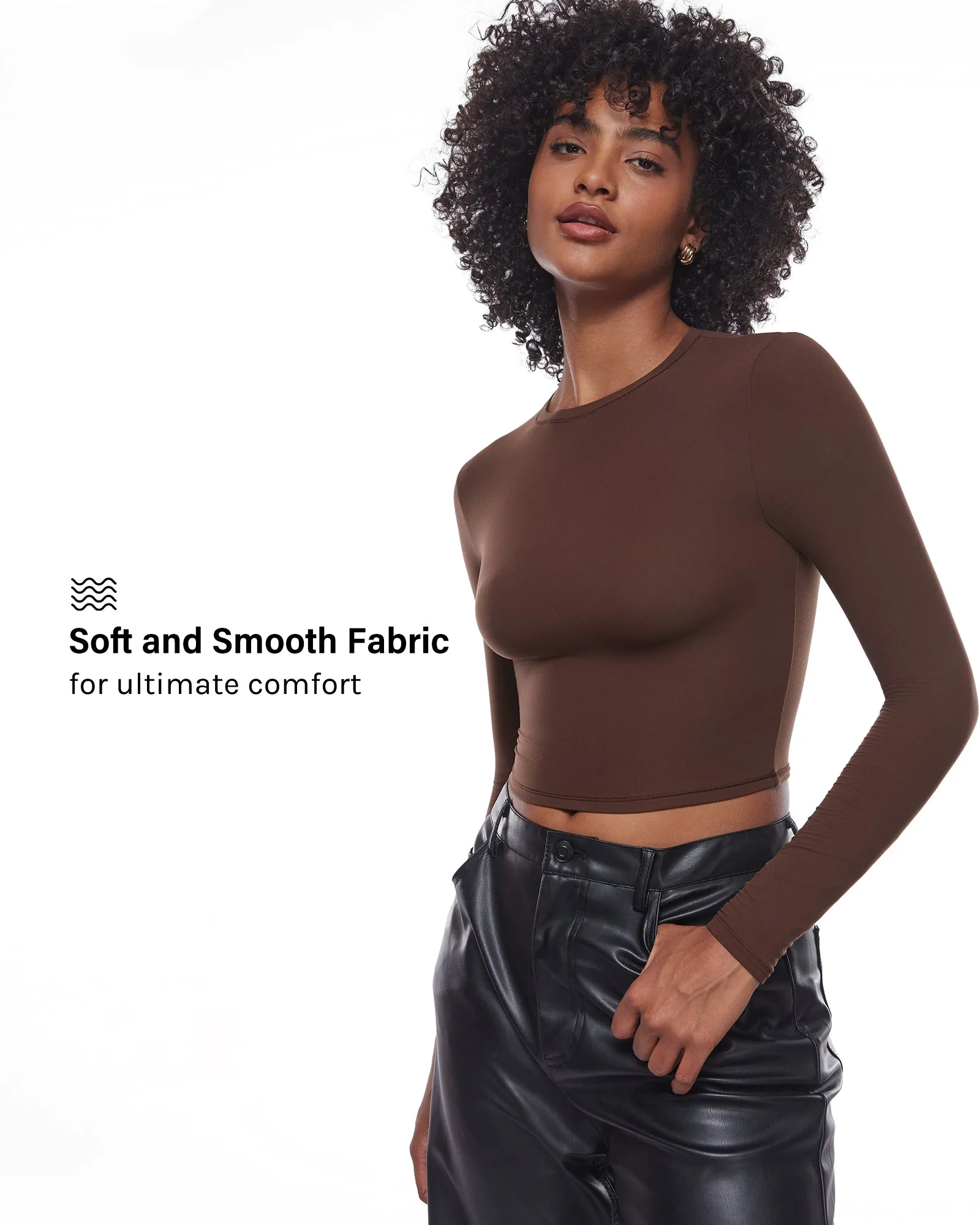 Double Lined Long Sleeve Crop Top