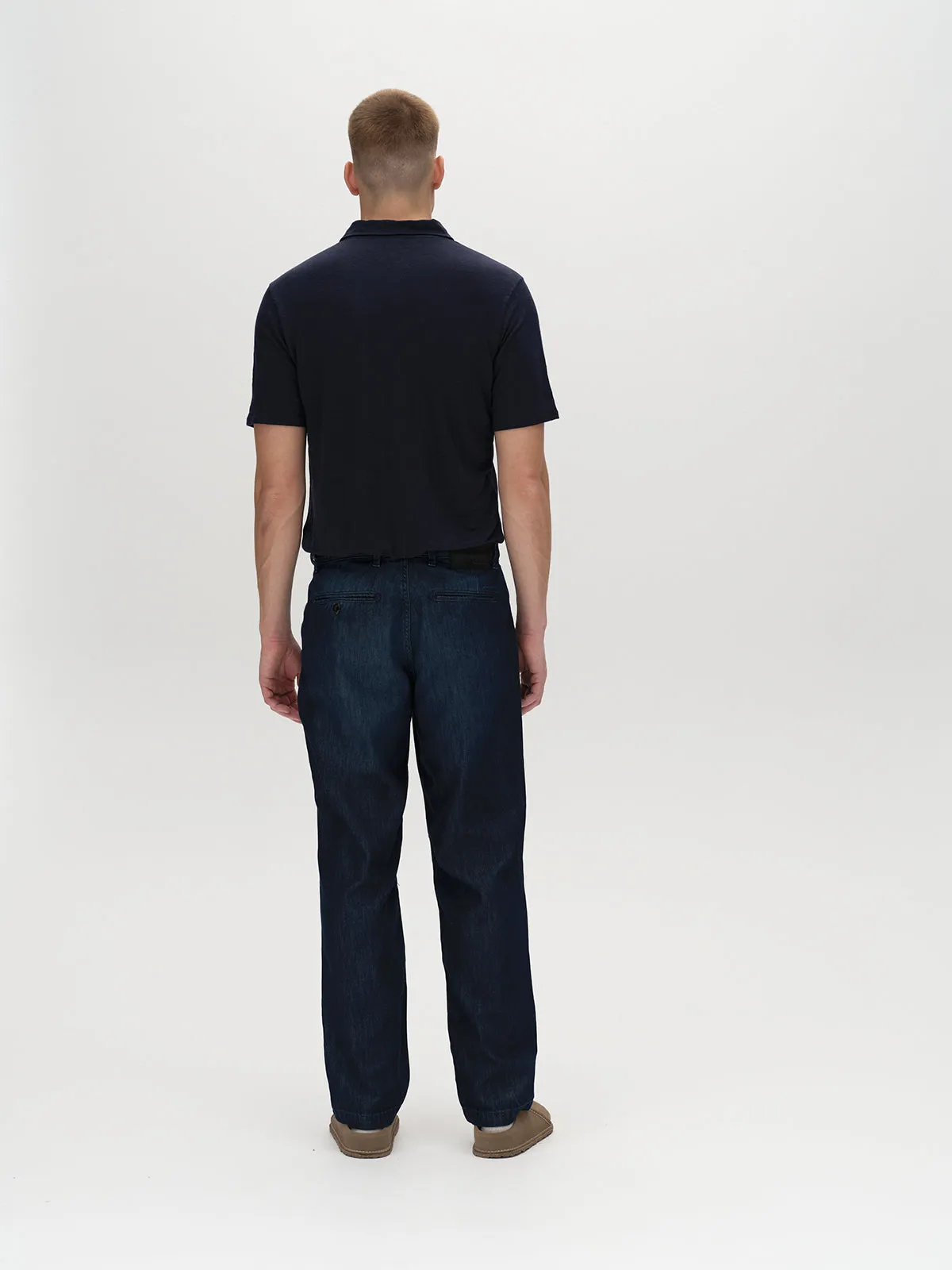 Duke Linen Polo SS - Night Sky
