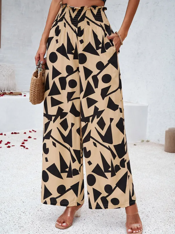 Elegant geometric loose trousers