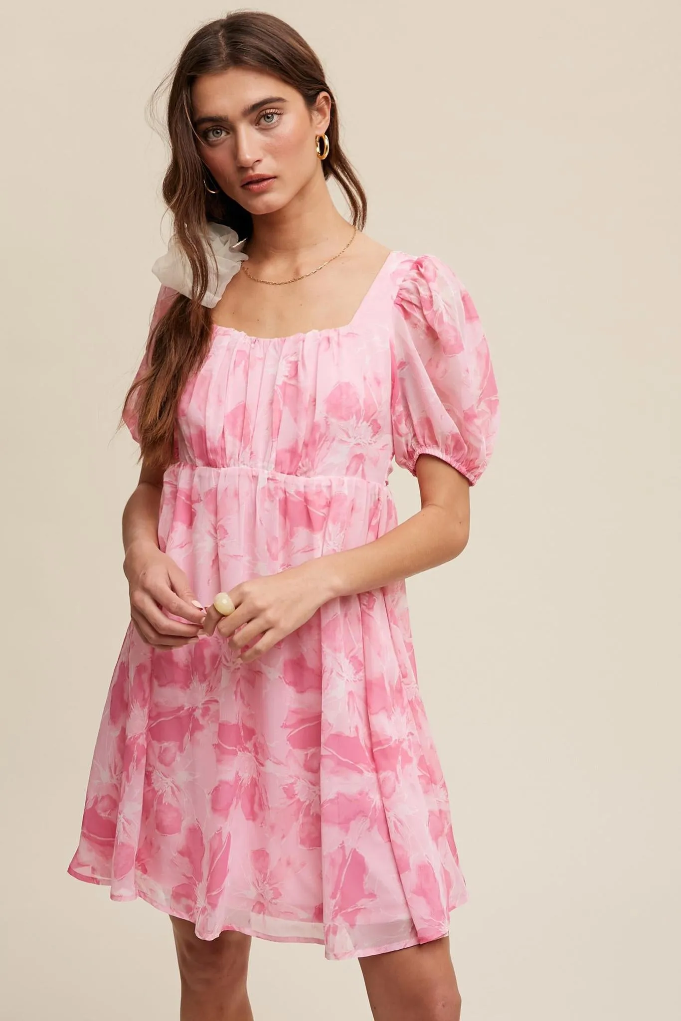 Empire Pink Babydoll Dress