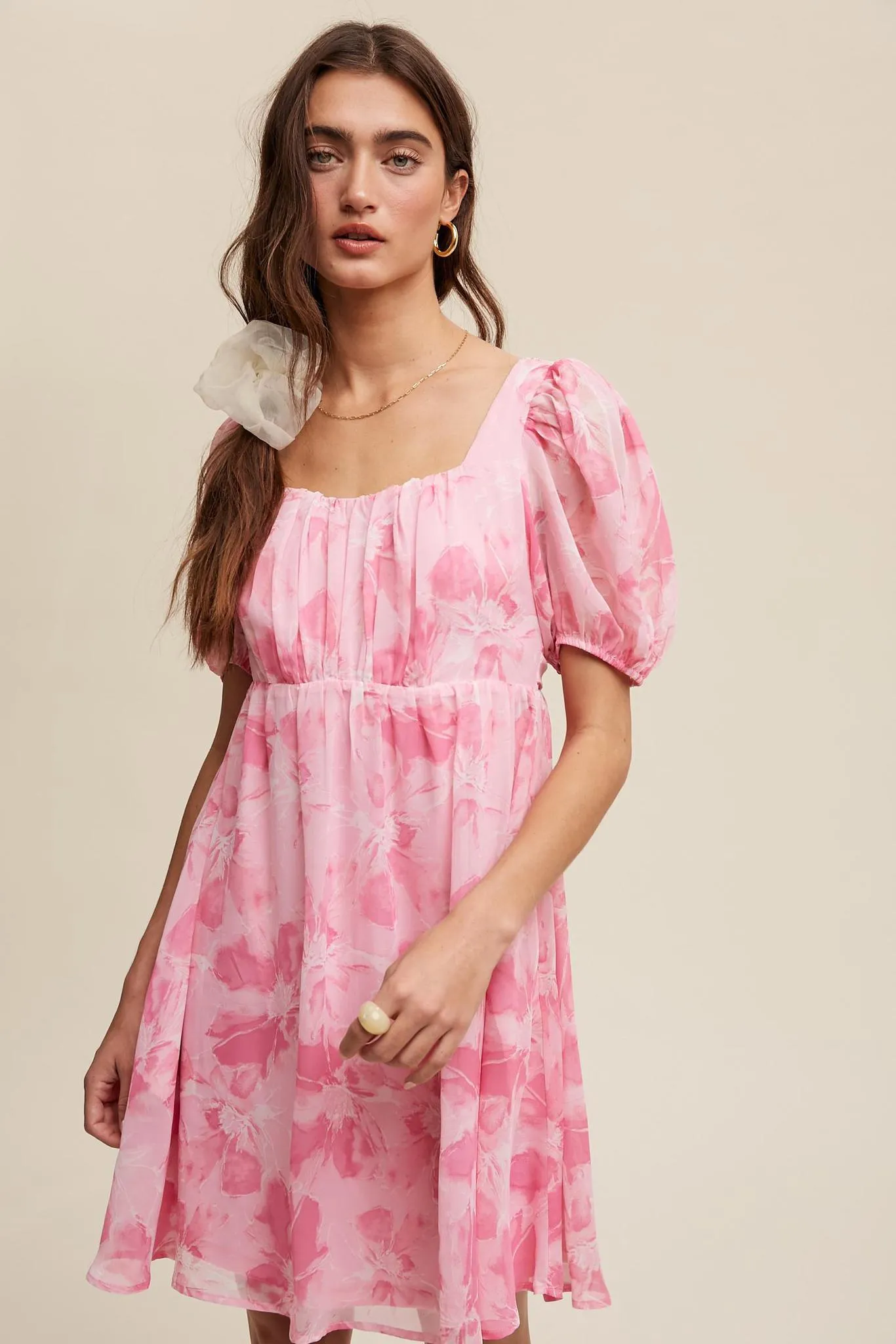 Empire Pink Babydoll Dress