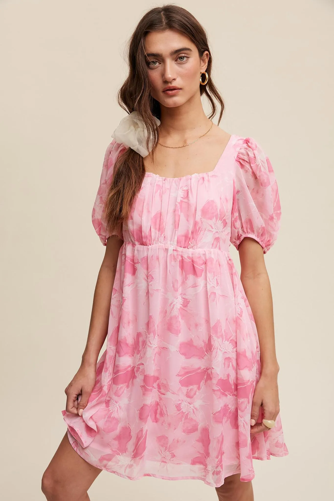 Empire Pink Babydoll Dress