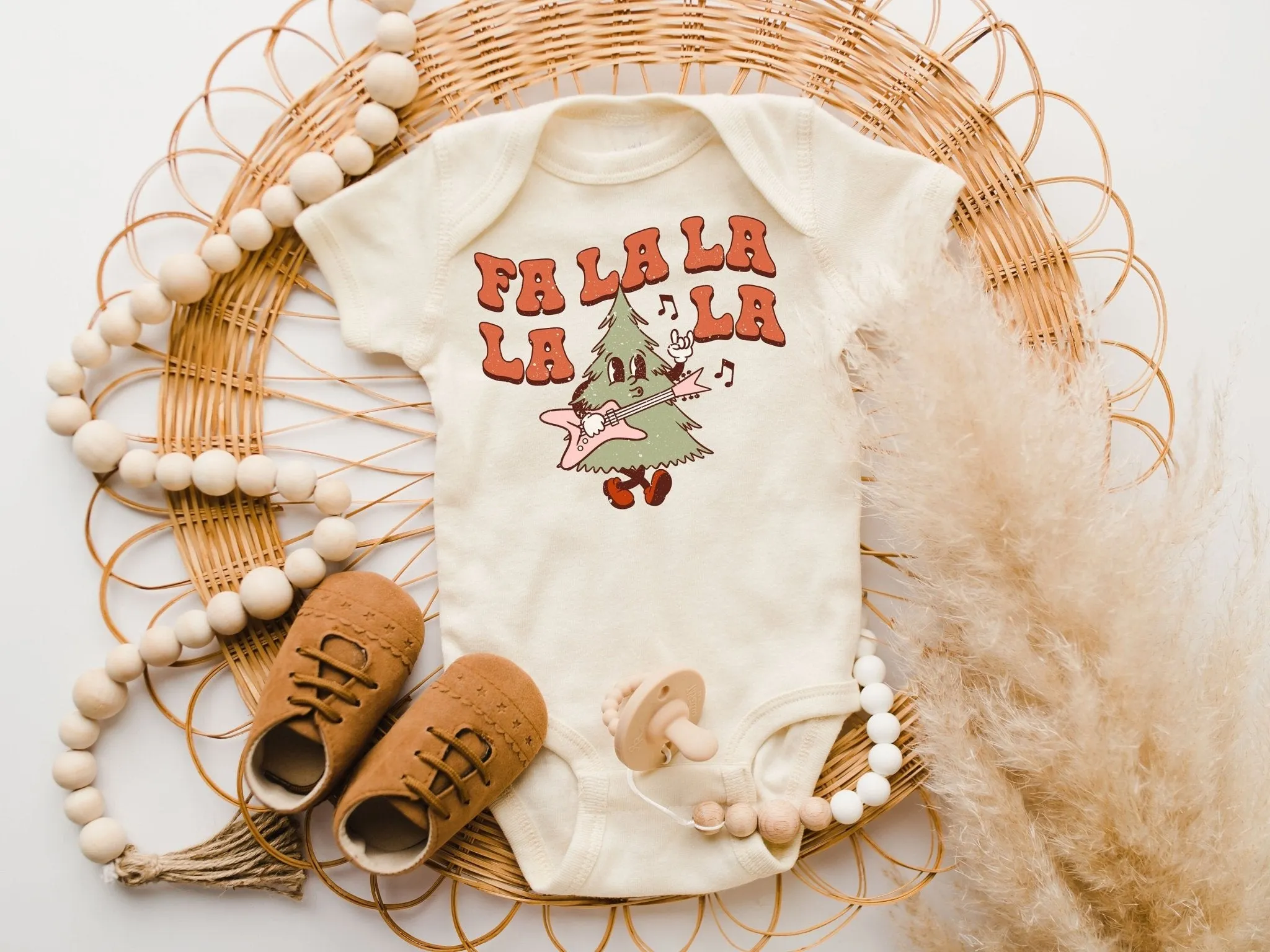 Fa La La Retro Holiday Bubble Romper Sweatshirt