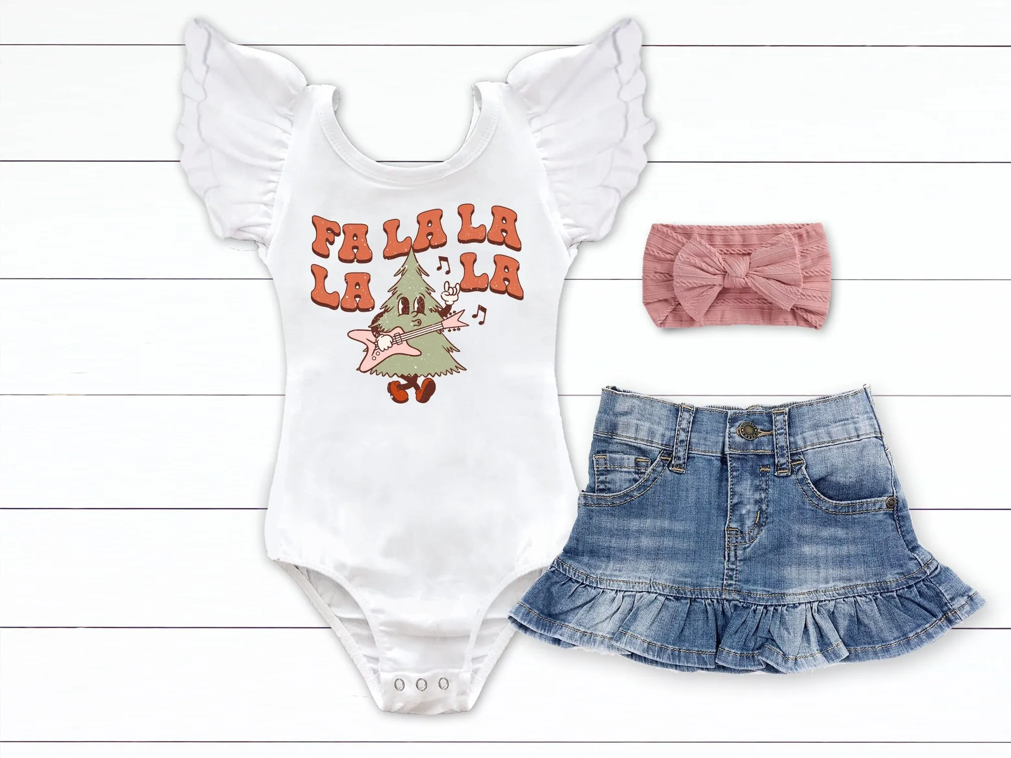 Fa La La Retro Holiday Bubble Romper Sweatshirt