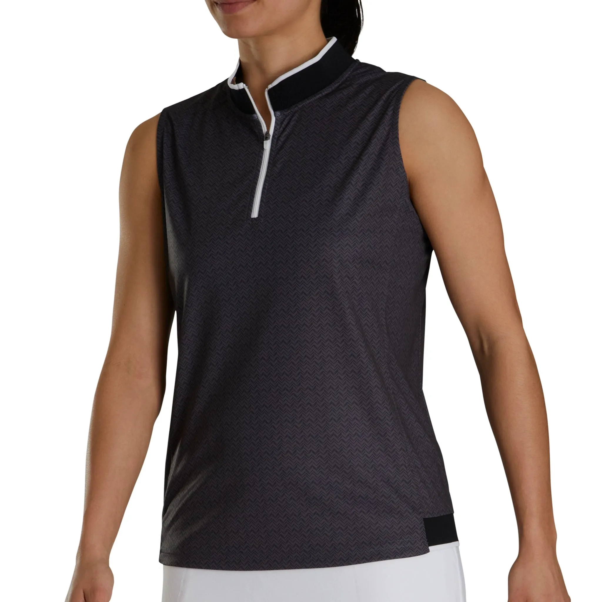 FootJoy Ladies Sleeveless Quarter Zip Printed Shirt