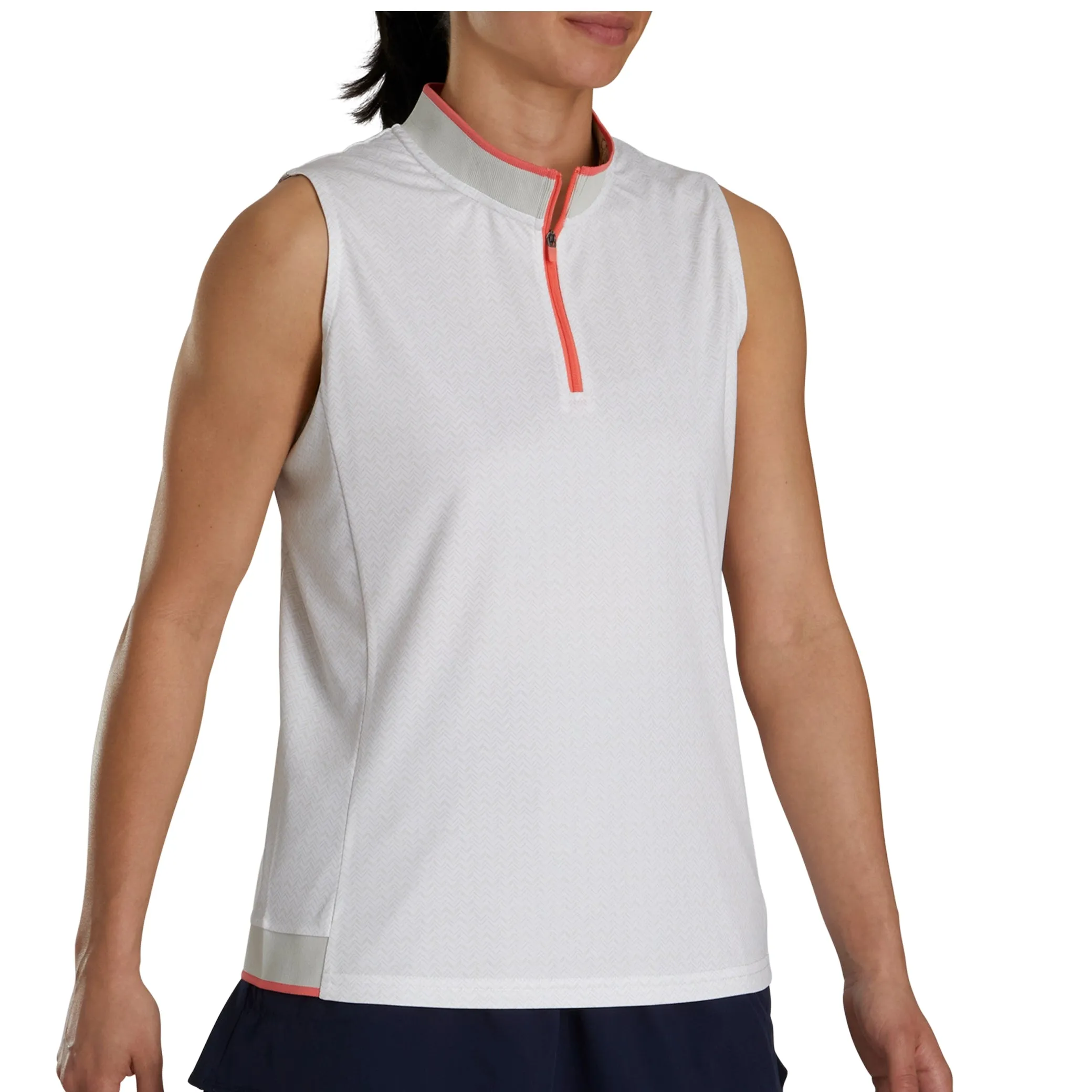 FootJoy Ladies Sleeveless Quarter Zip Printed Shirt