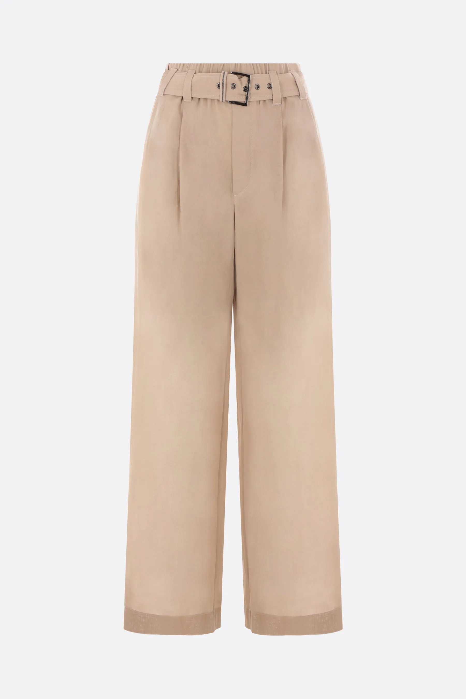 Gauze Trousers with Belt