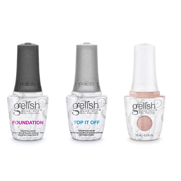 Gelish Combo - Base, Top & Just Naughty Enough