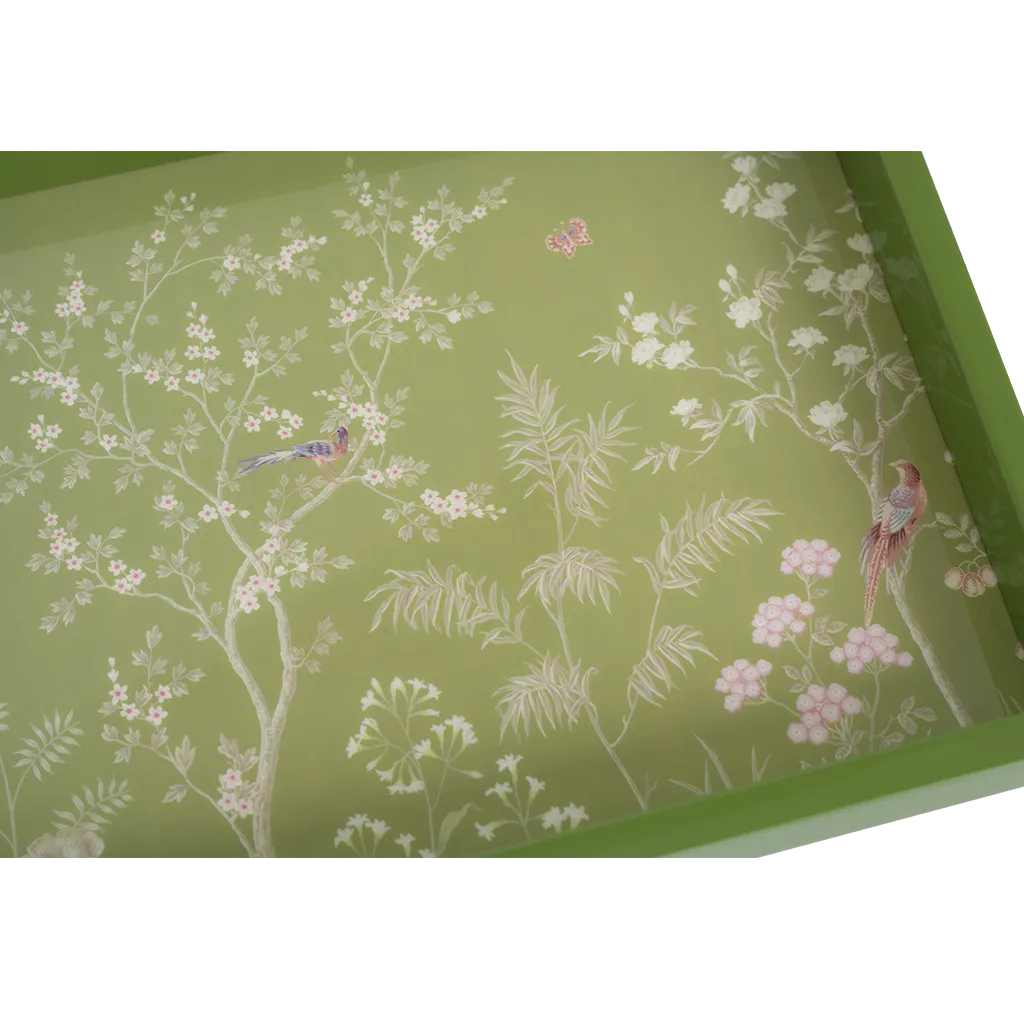 Green Chinoiserie Tray, Small