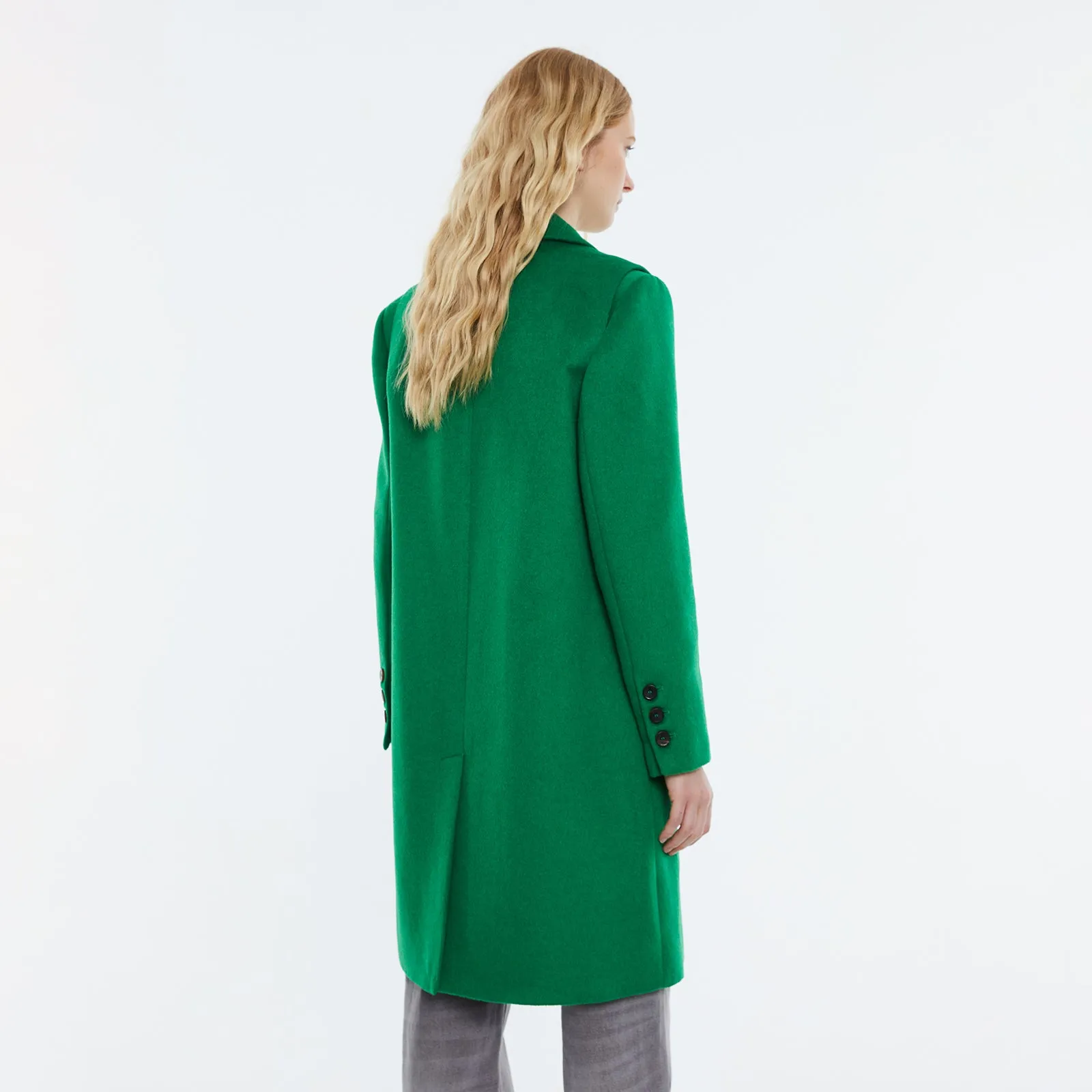 Green Wool-Blend Coat