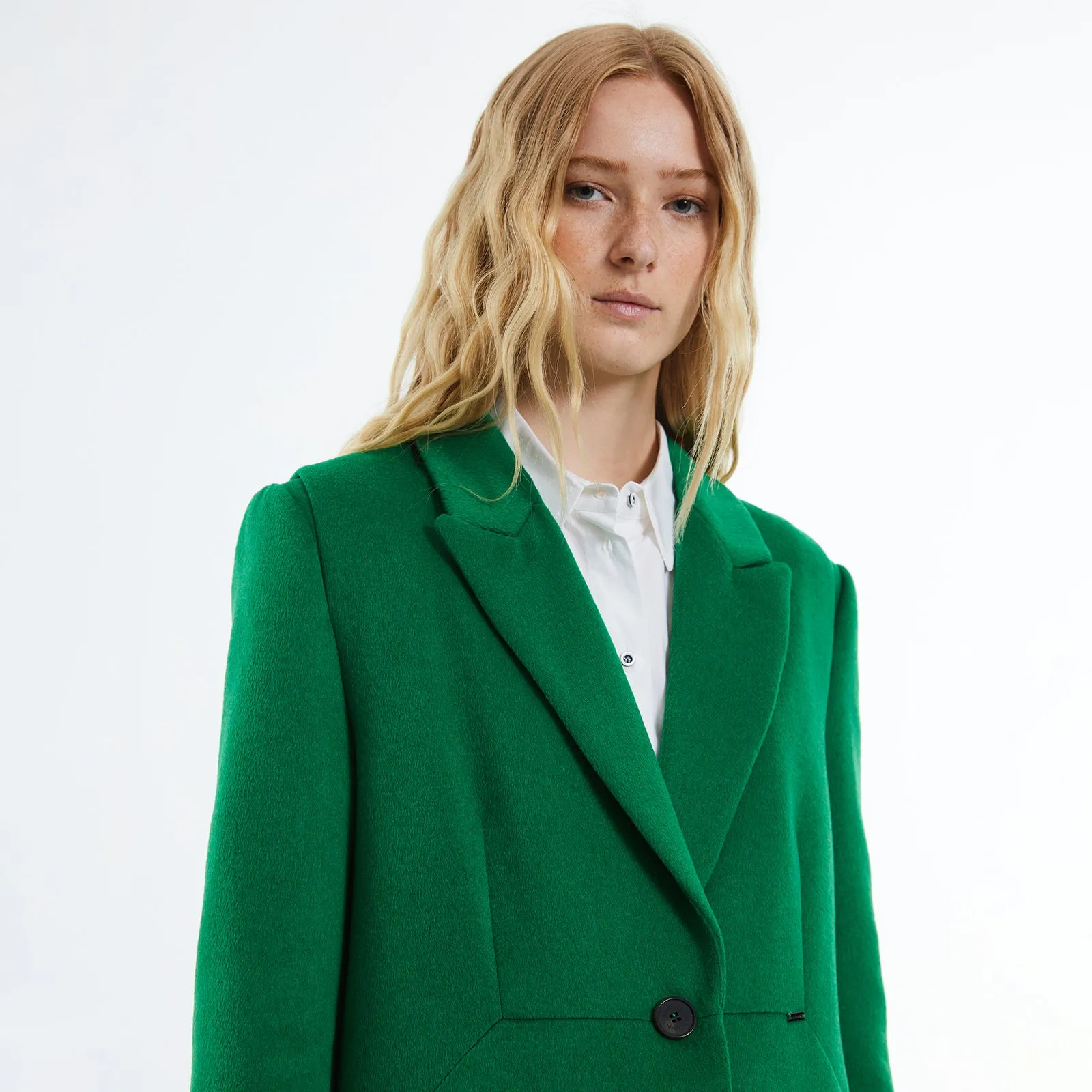 Green Wool-Blend Coat