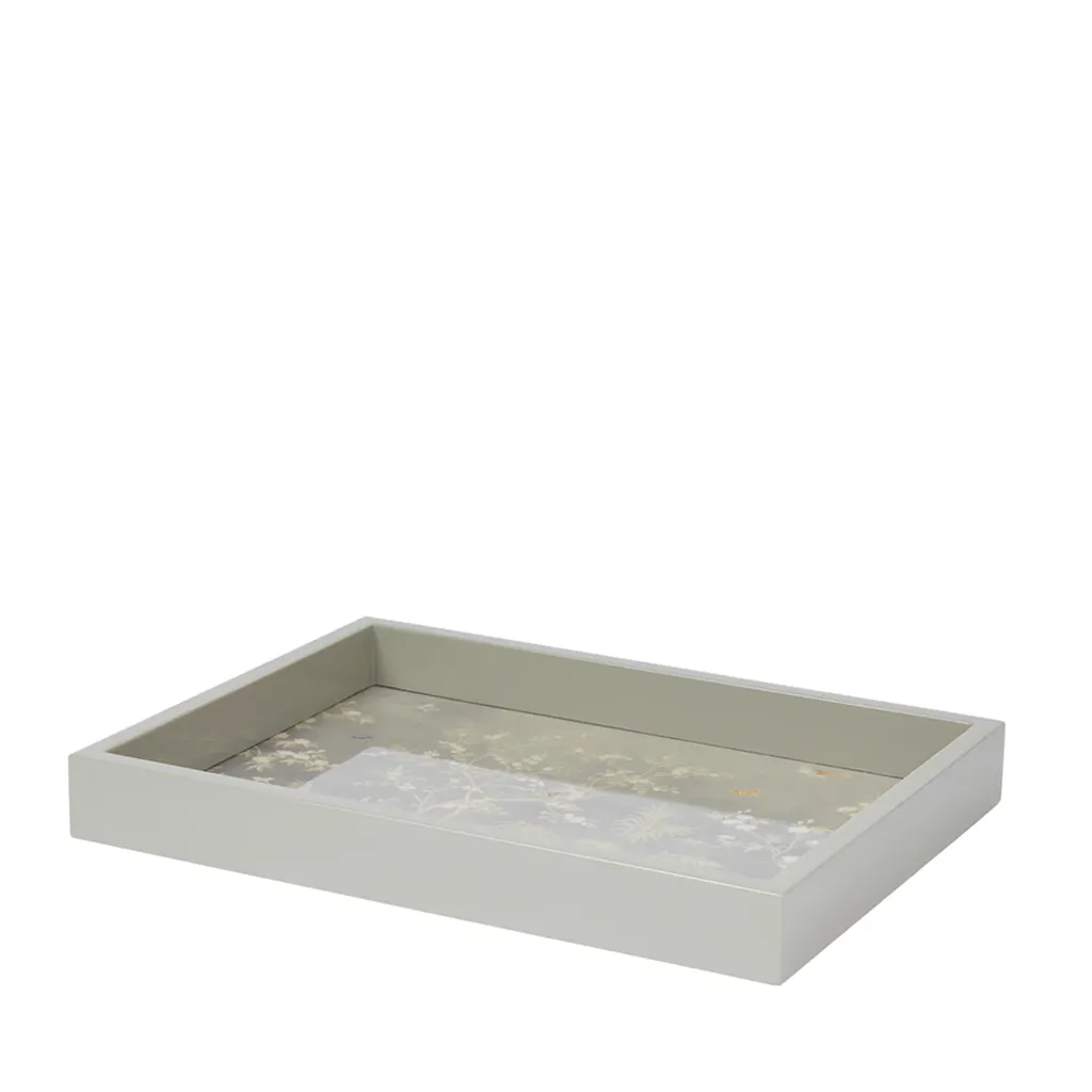 Grey Chinoiserie Tray, Small