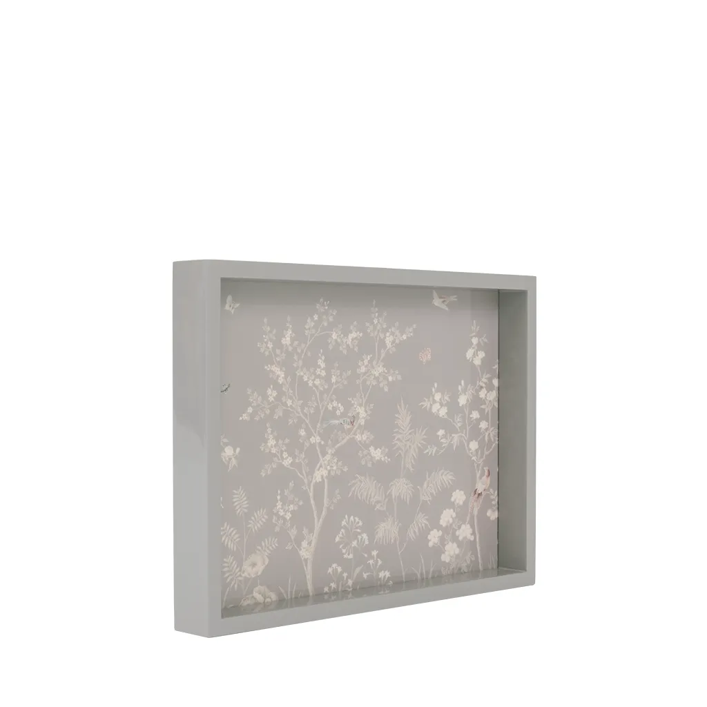 Grey Chinoiserie Tray, Small