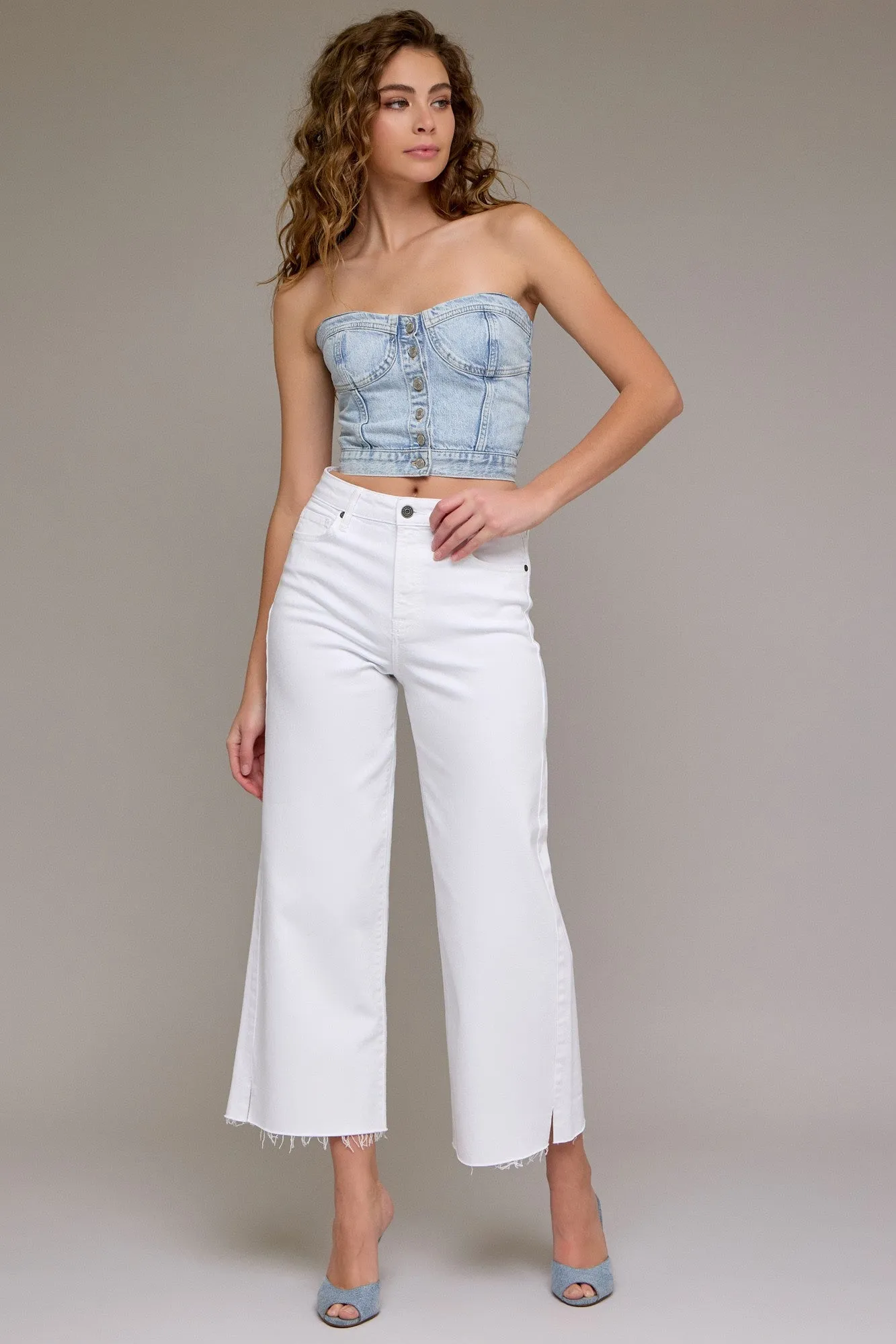 Hidden Nori Crop Wide Leg Jean
