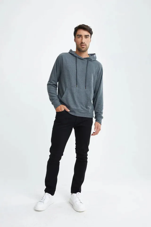 Jersey Fleece Knit Hoodie Charcoal - Stone Rose