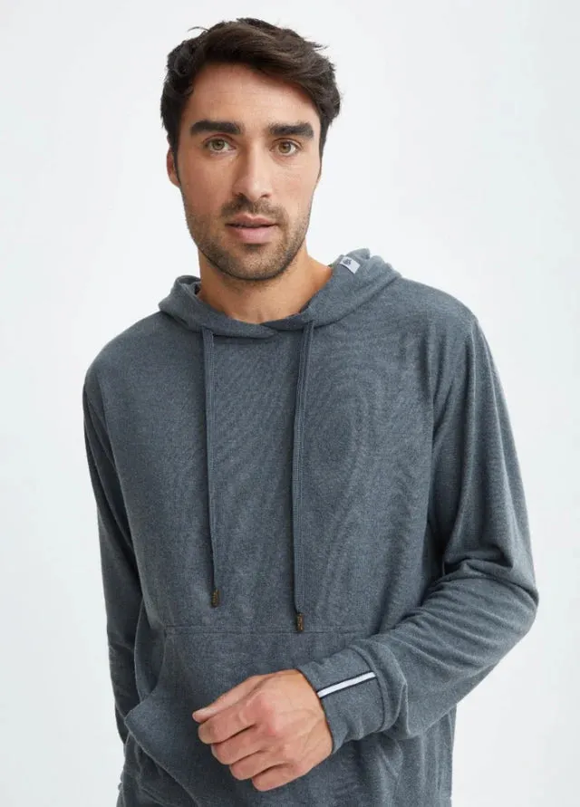 Jersey Fleece Knit Hoodie Charcoal - Stone Rose