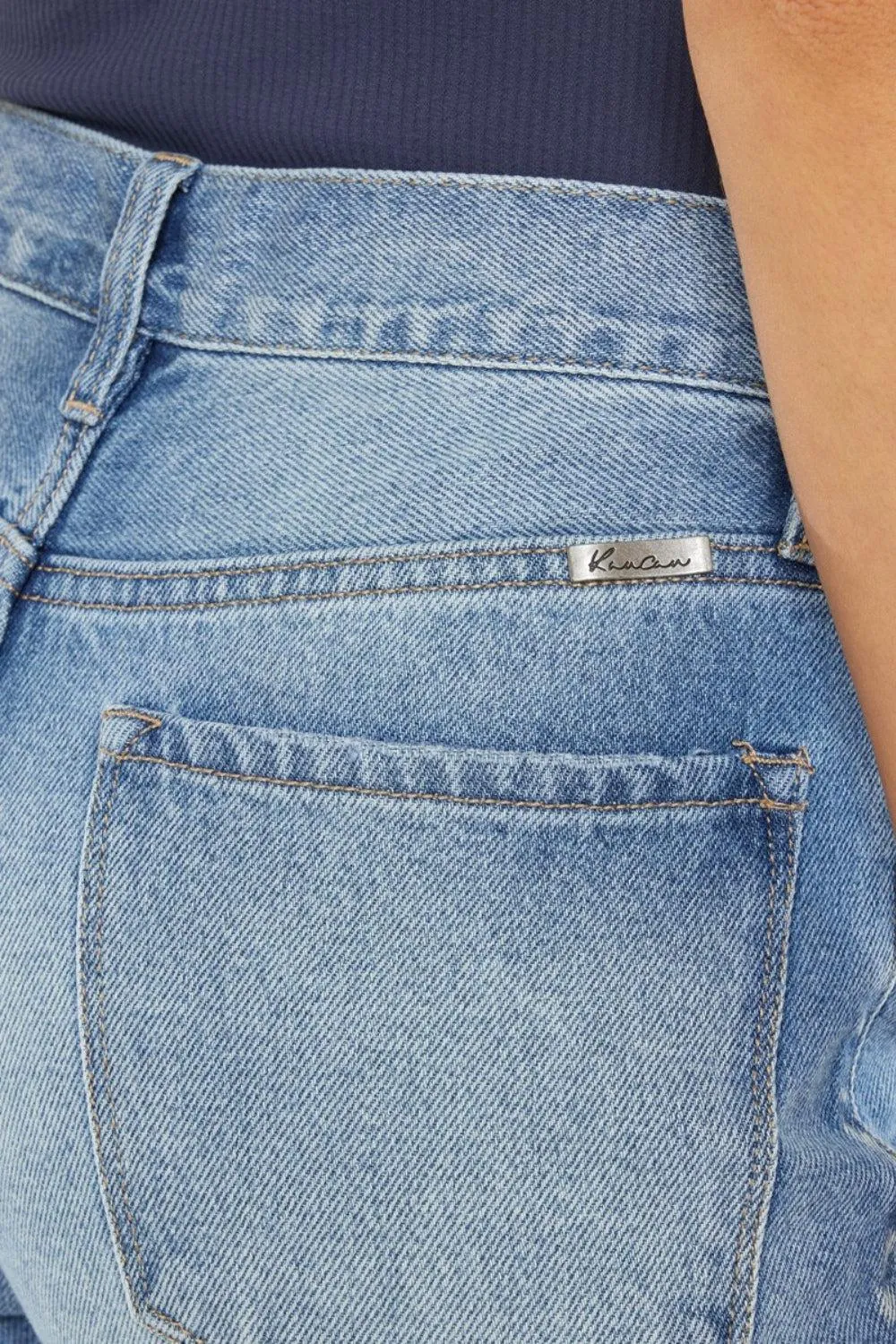 KANCAN Deluxe Straight Leg Distressed Mom Jeans